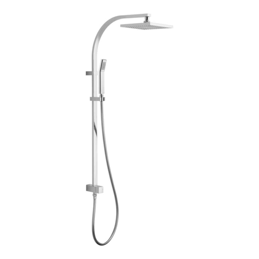 Vado Single Function Rigid Riser Kit with Fixed Shower Head and Shower Handset
