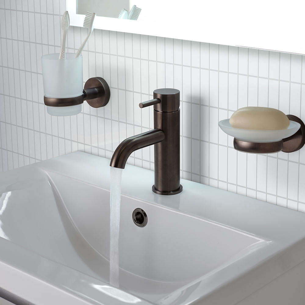 VOS Soap Dish with Glass - Brushed Black