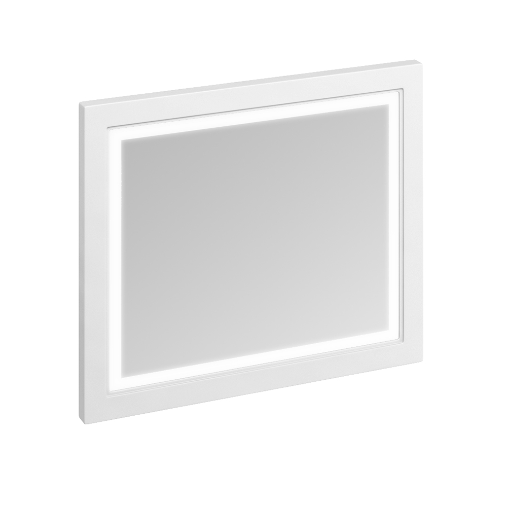 Burlington Wooden Framed 900mm Mirror with LED Illumination - Matt White