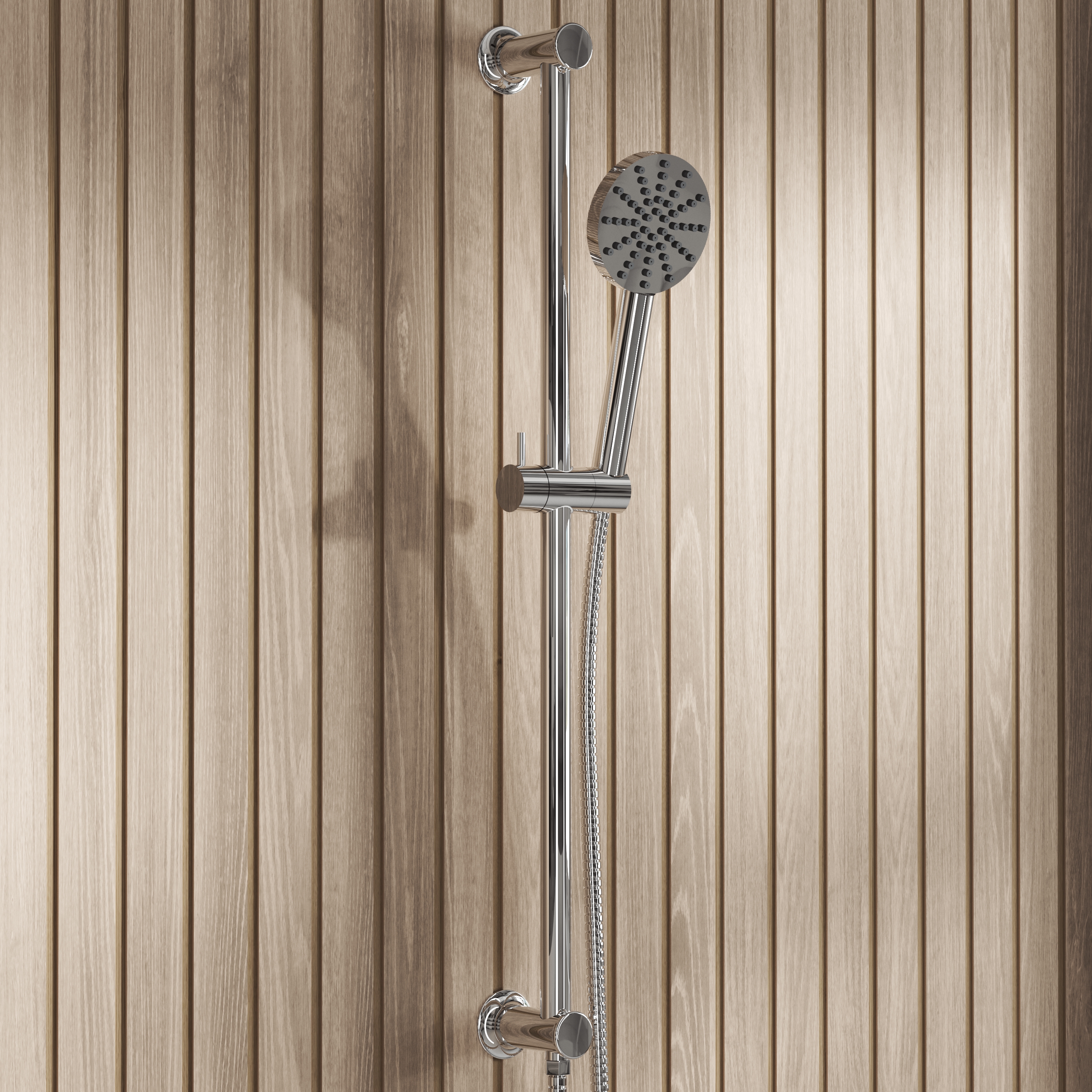 Core Fluted Slide Rail Shower Kit, Handset & Hose with Integrated Elbow