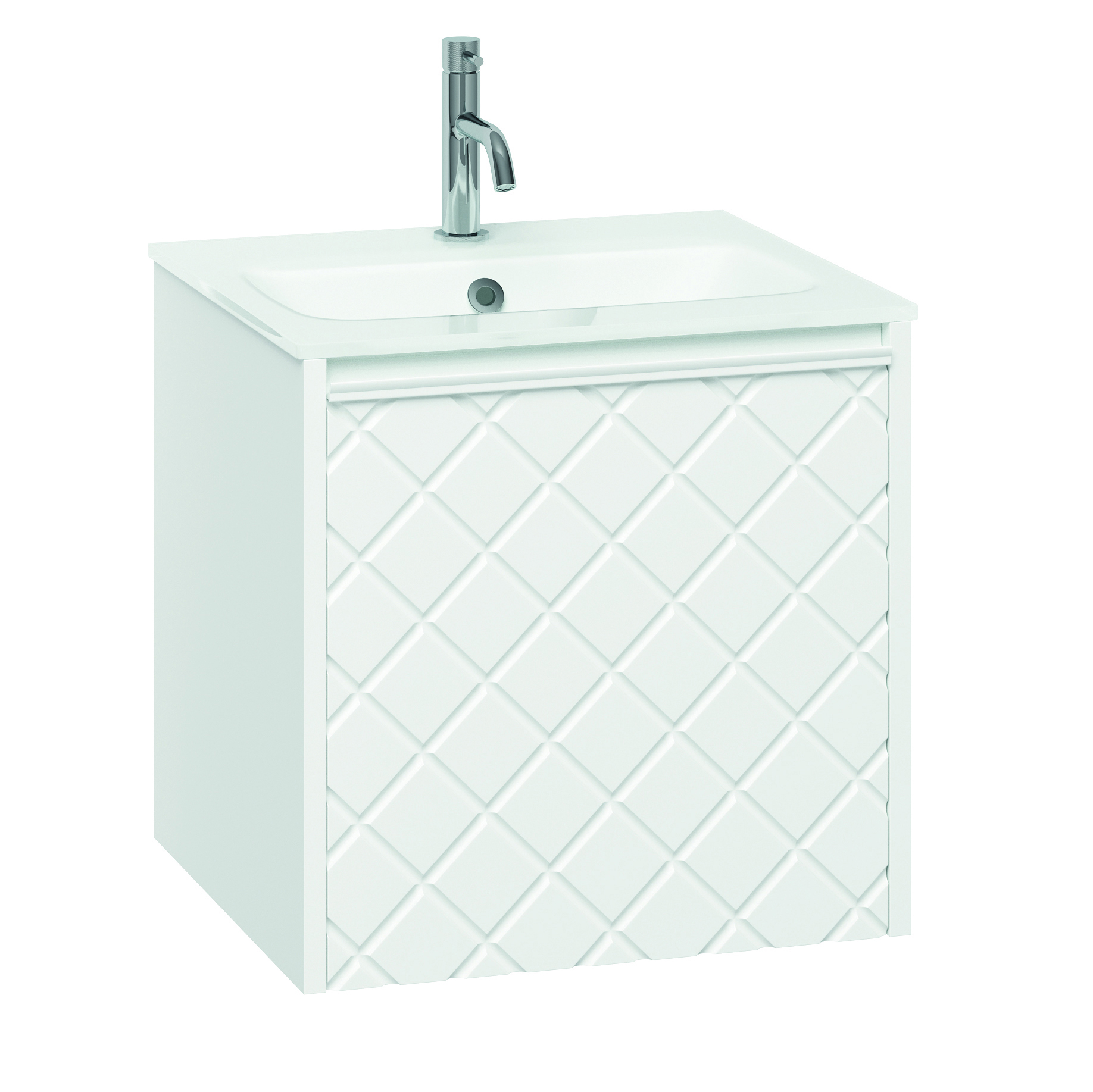 Crosswater Vergo 500mm Wall Hung Single Crosshatch Drawer Vanity Unit & Basin Options