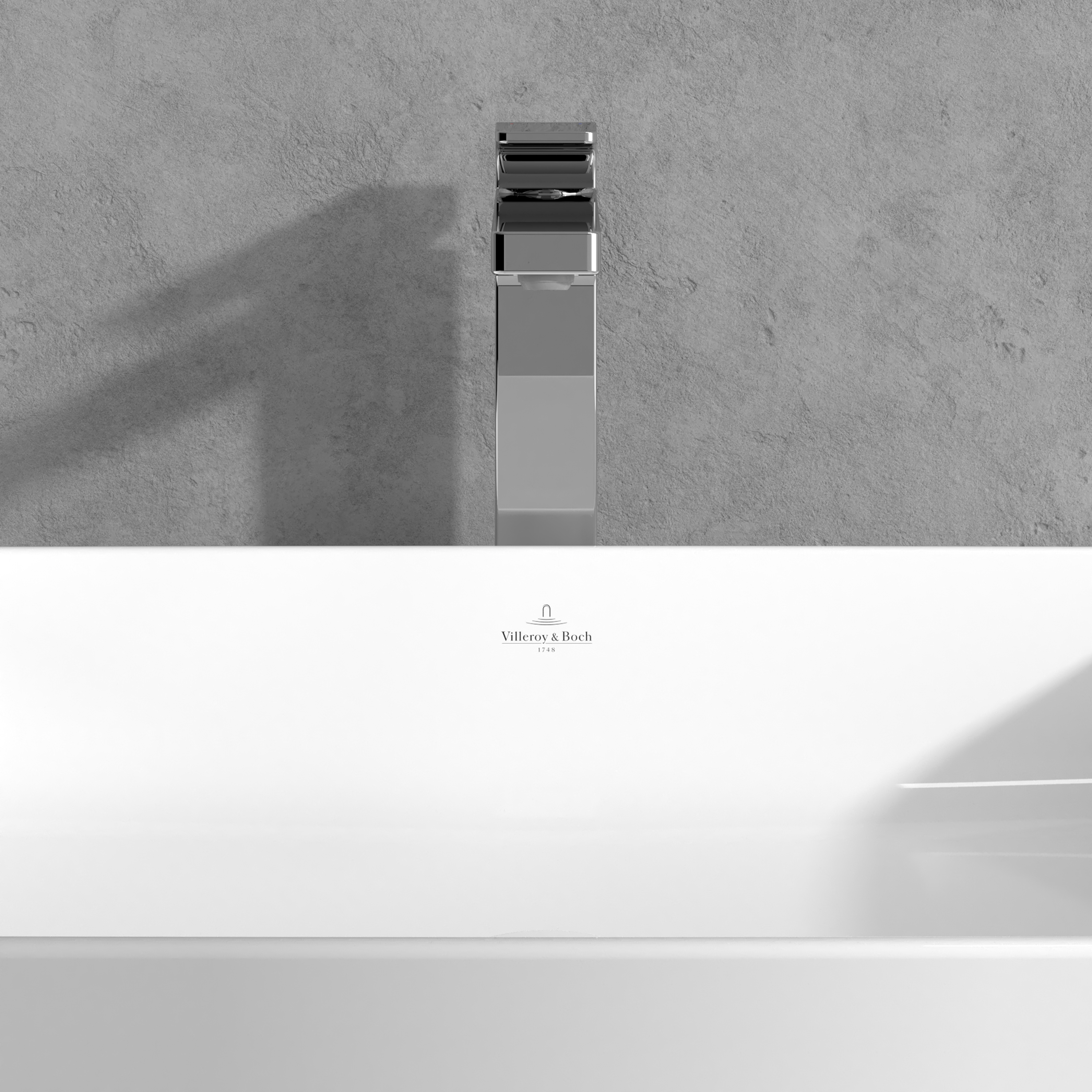 Villeroy & Boch Architectura Square Tall Basin Mixer Tap with Click Clack Waste