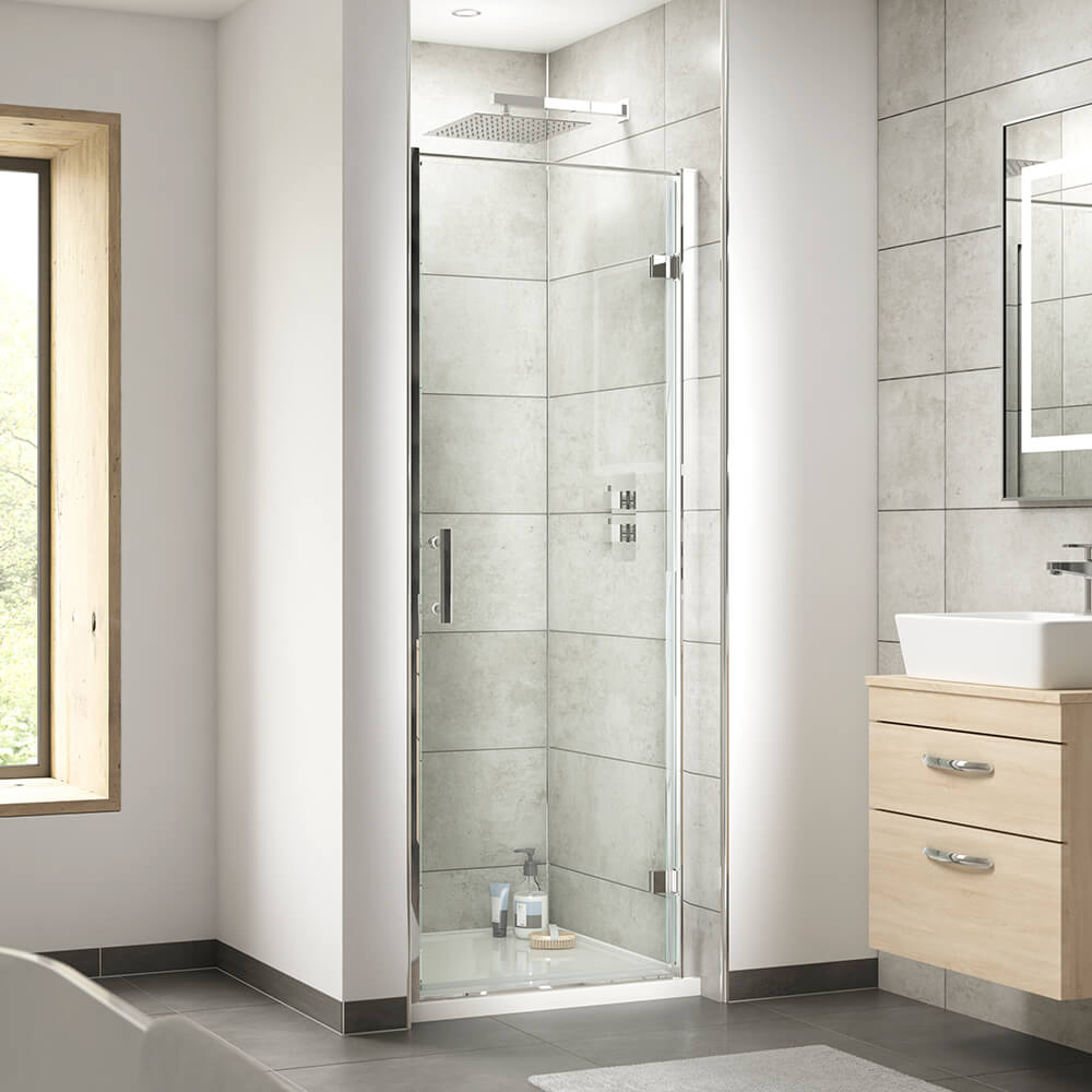 Harbour Primrose 6mm Frameless Hinged Shower Door & Optional Side Panel