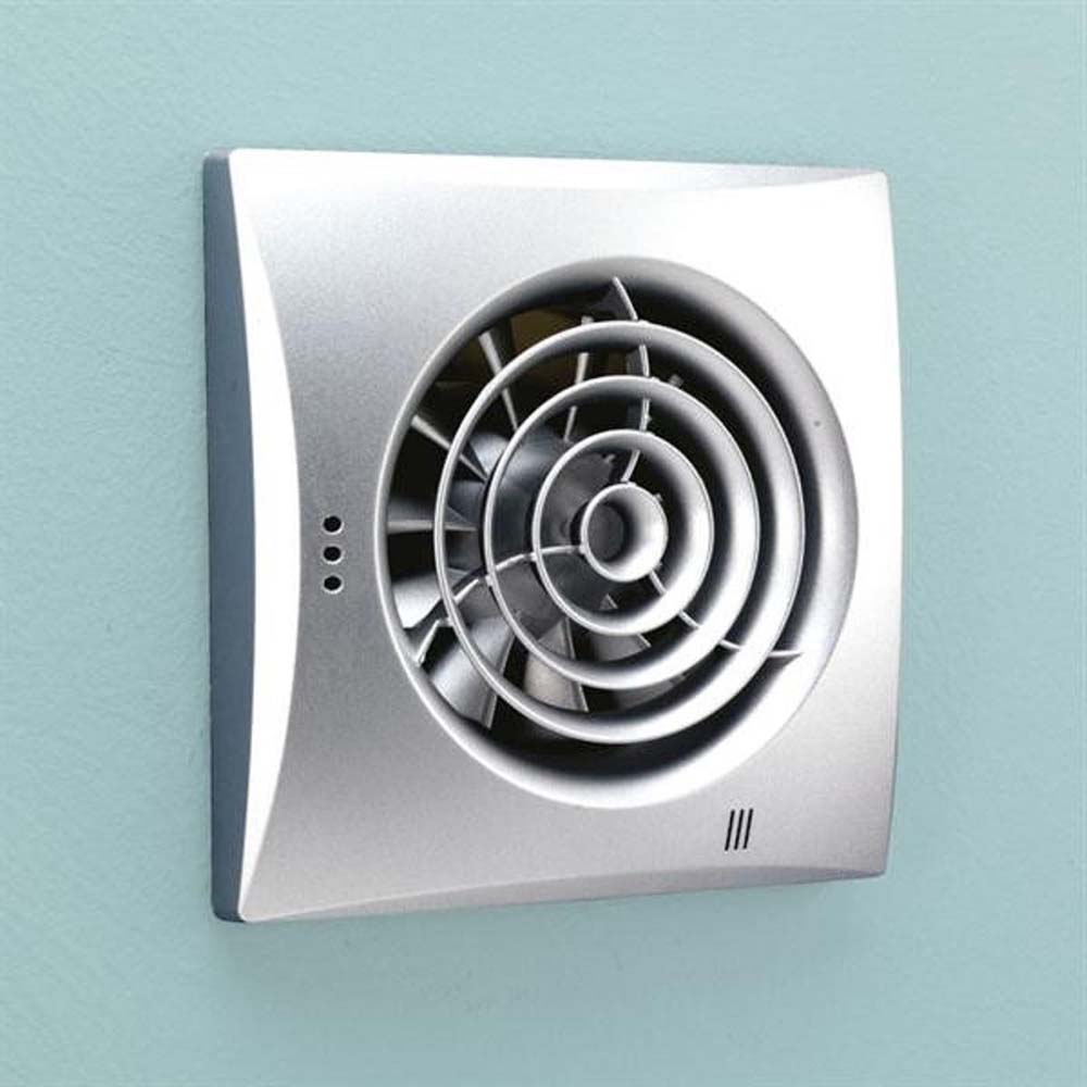 hib. Hush Wall Mounted Slimline Lowprofile Fan with Timer & Humidity Sensor