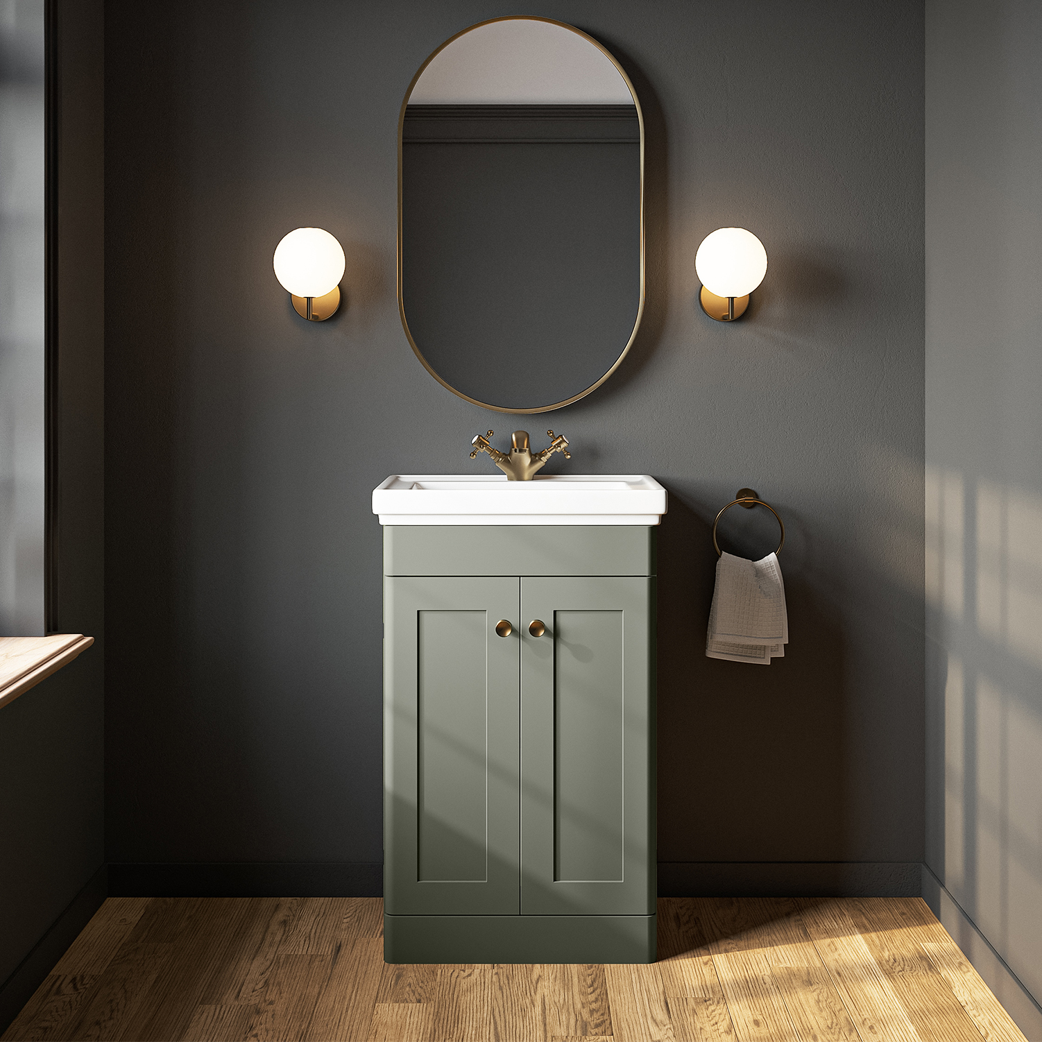 Butler & Rose Ophelia 500mm Floorstanding 2 Door Vanity Unit & Basin