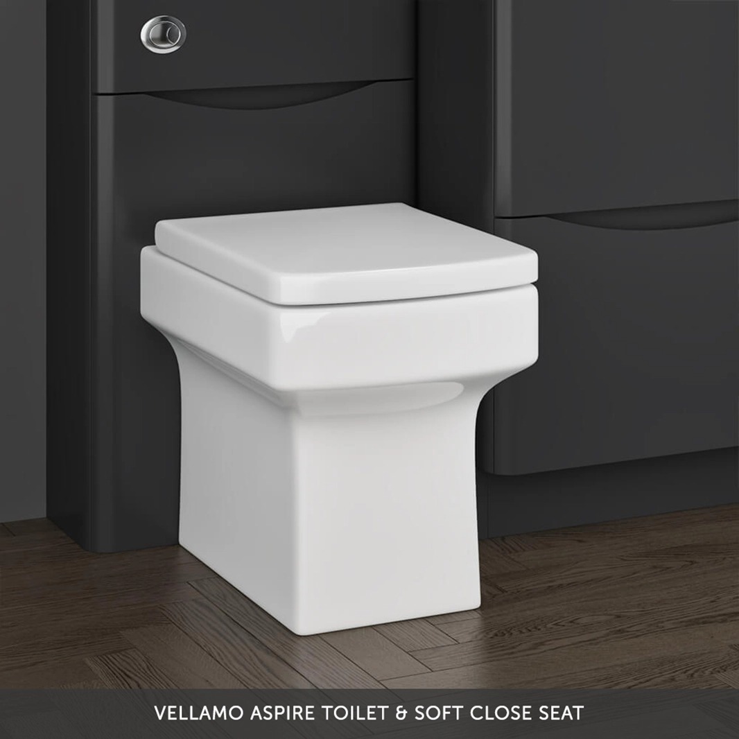 Vellamo Aspire 1000mm 2 Door Combination Basin & Toilet Unit - Gloss White