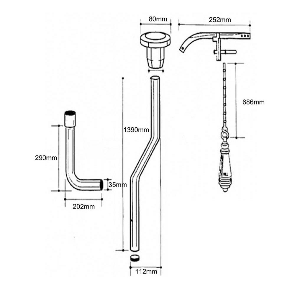 Butler & Rose Catherine High Level Toilet with Pan, Cistern & Flush Pipe Kit