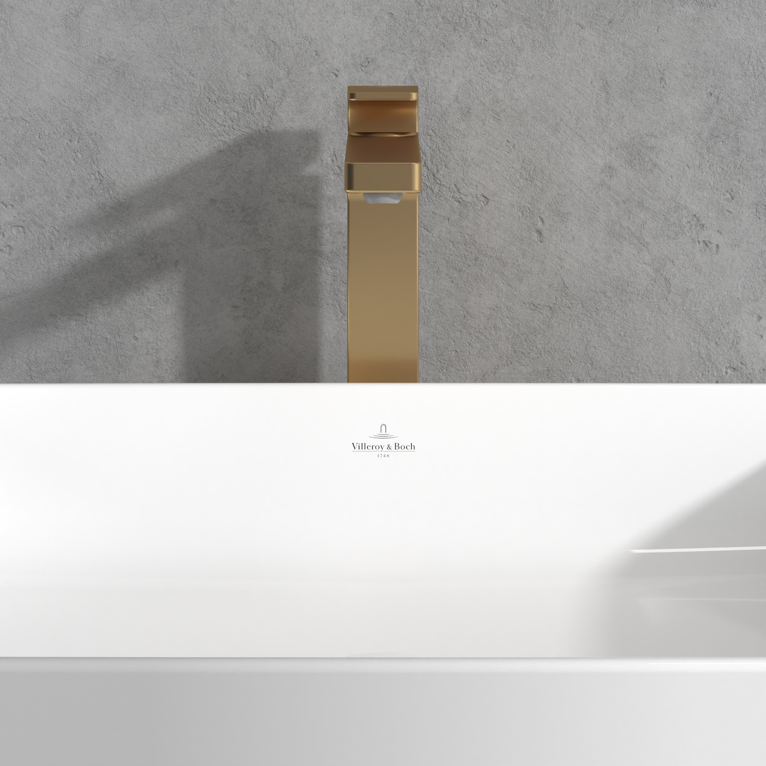 Villeroy & Boch Architectura Square Tall Basin Mixer Tap with Click Clack Waste