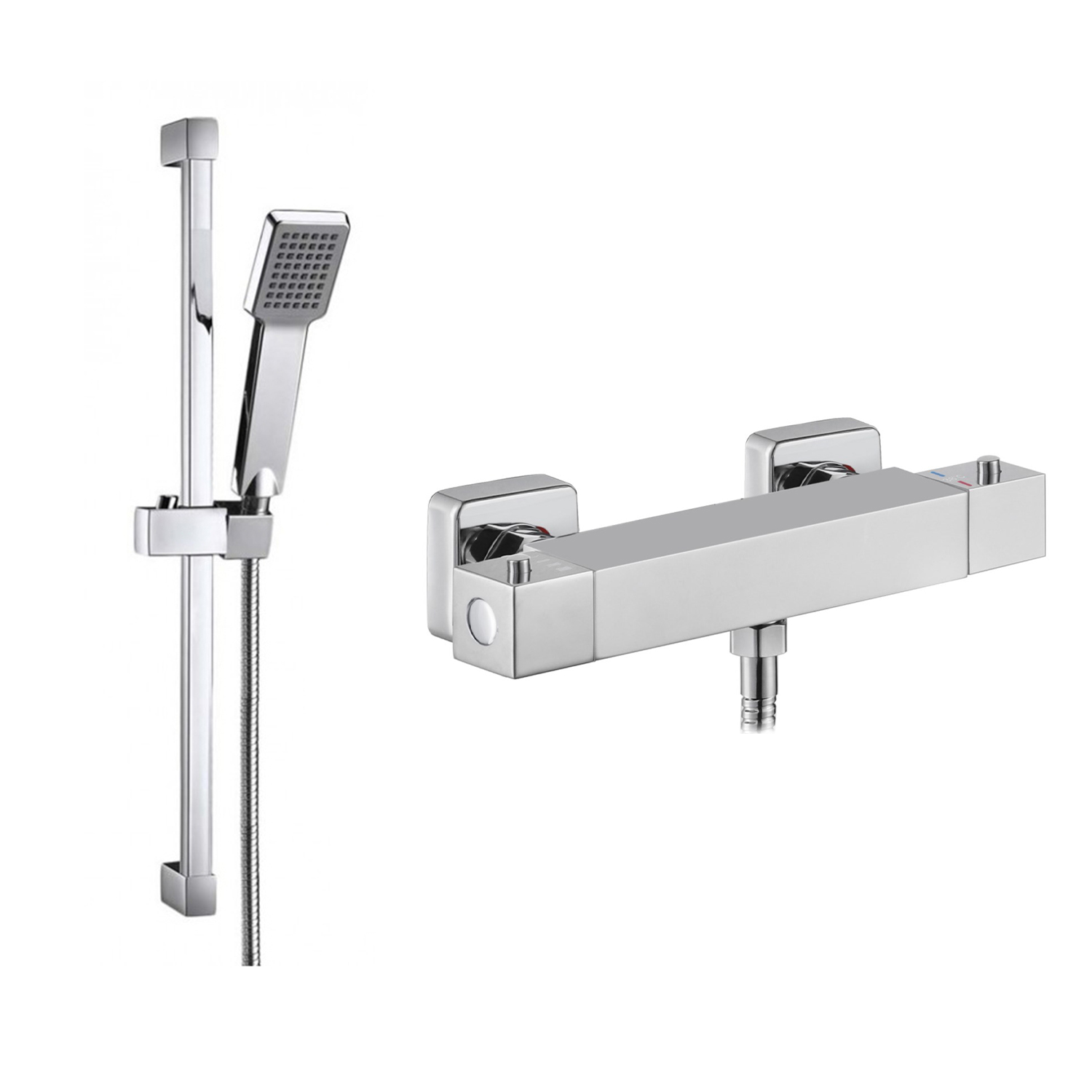 Leon Thermostatic Bar Shower Valve & Slide Rail Kit