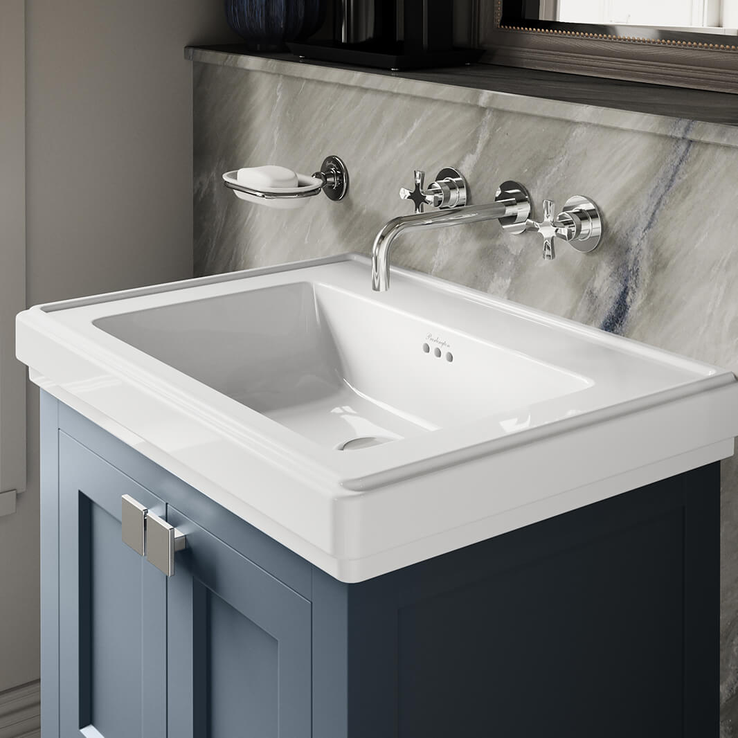 Burlington Riviera 3 Hole Wall Mounted Basin Mixer Tap