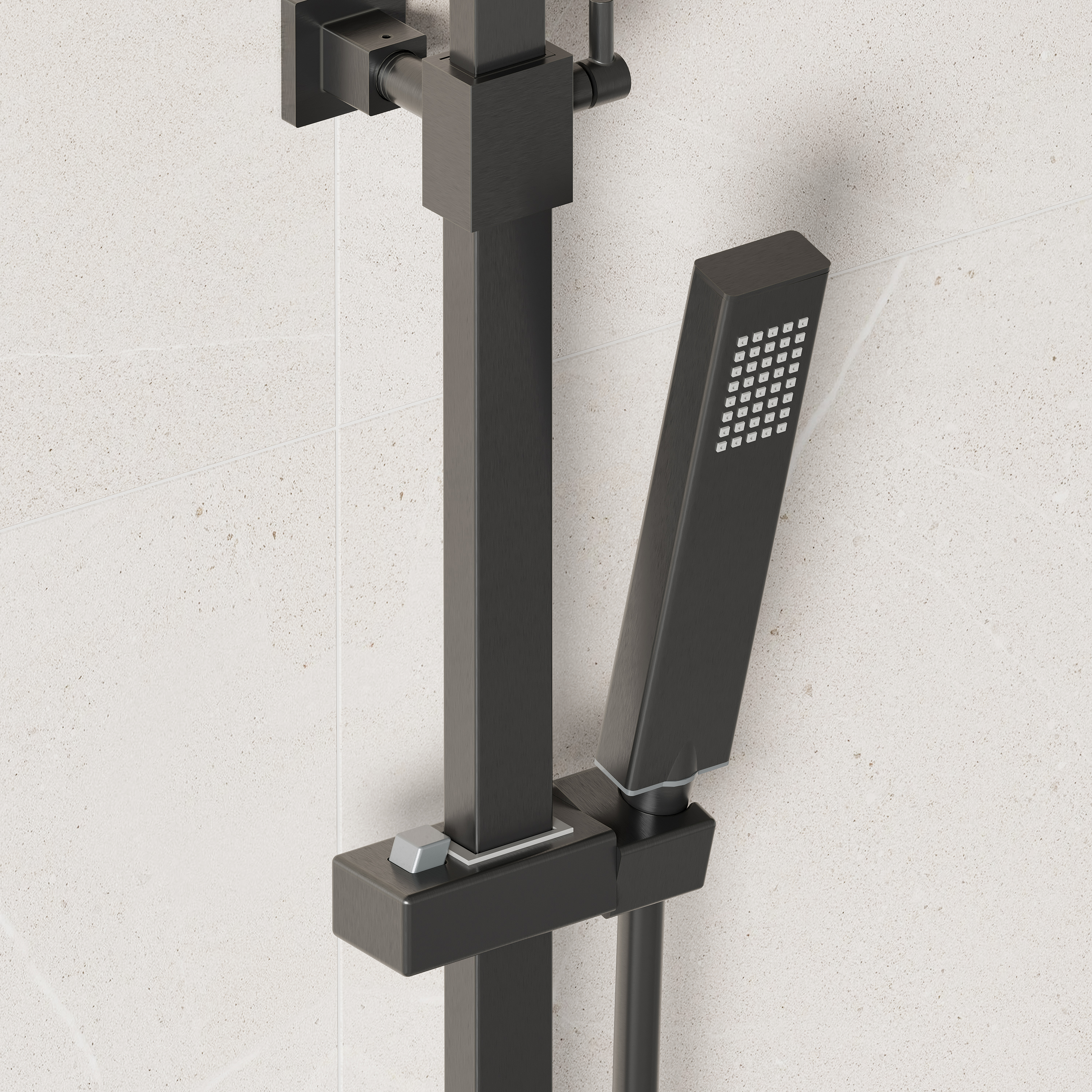 Harbour Status Cool Touch Square Thermostatic Rigid Riser Shower Kit