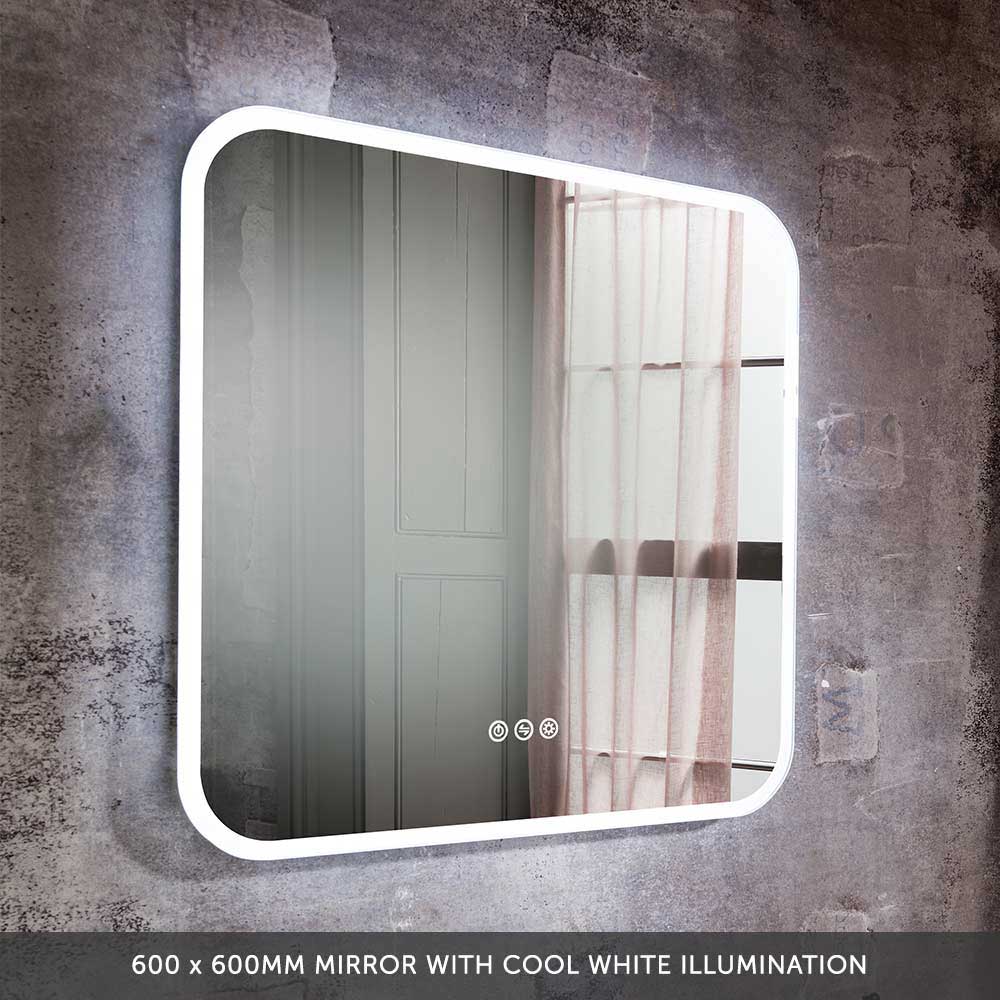 Crosswater Svelte Dimmable Illuminated Mirror with Demister & Colour Change LEDs - 500, 600 & 1200mm