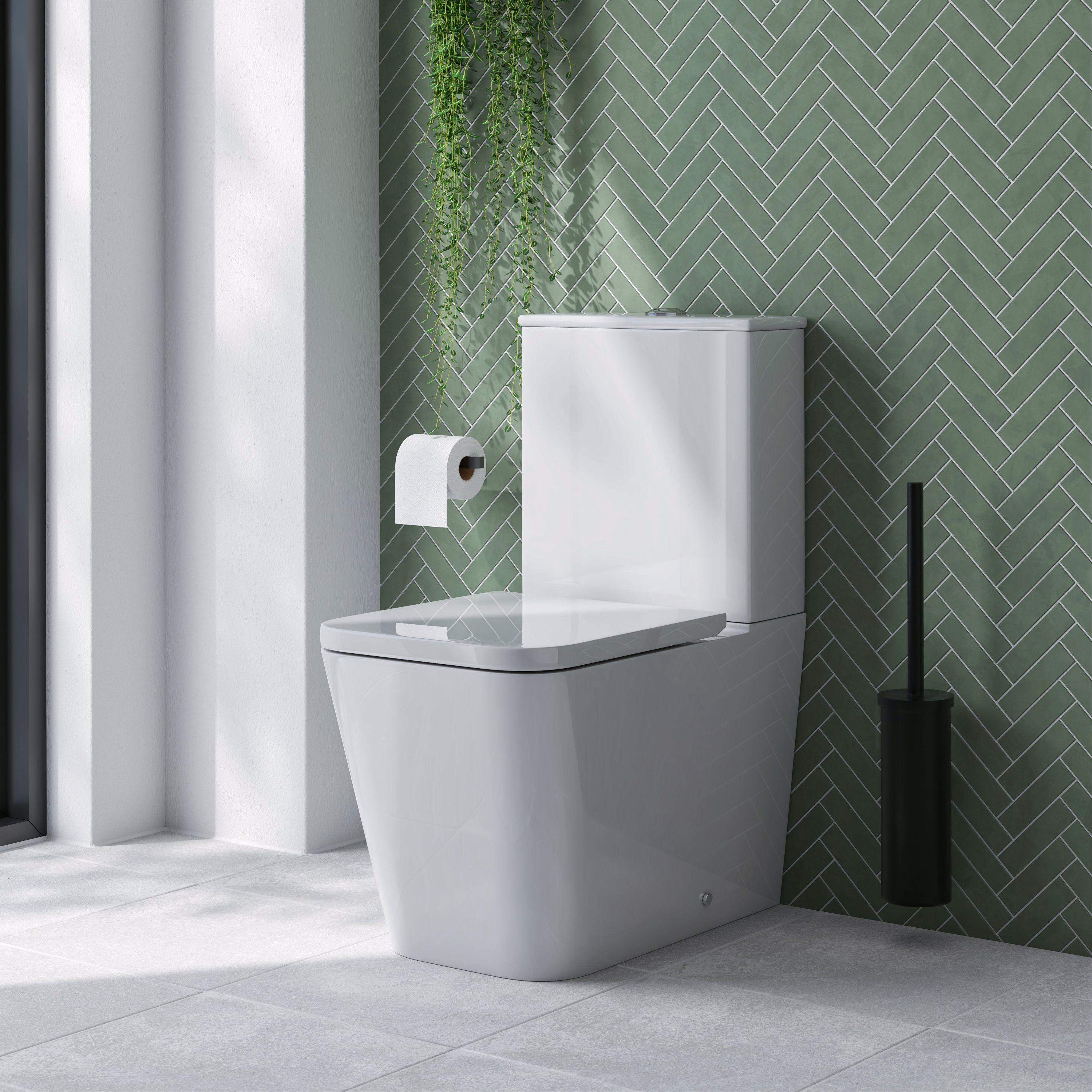 Emily Rimless Fully Back to Wall Close Coupled Toilet & Soft Close Seat