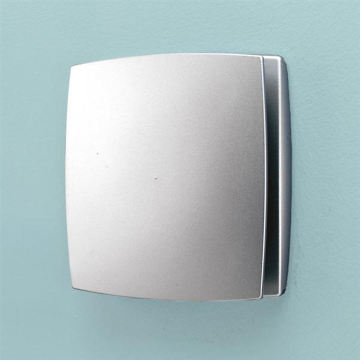 hib. Breeze Matt Silver Wall Mounted Slimline Low Profile Fan with Timer