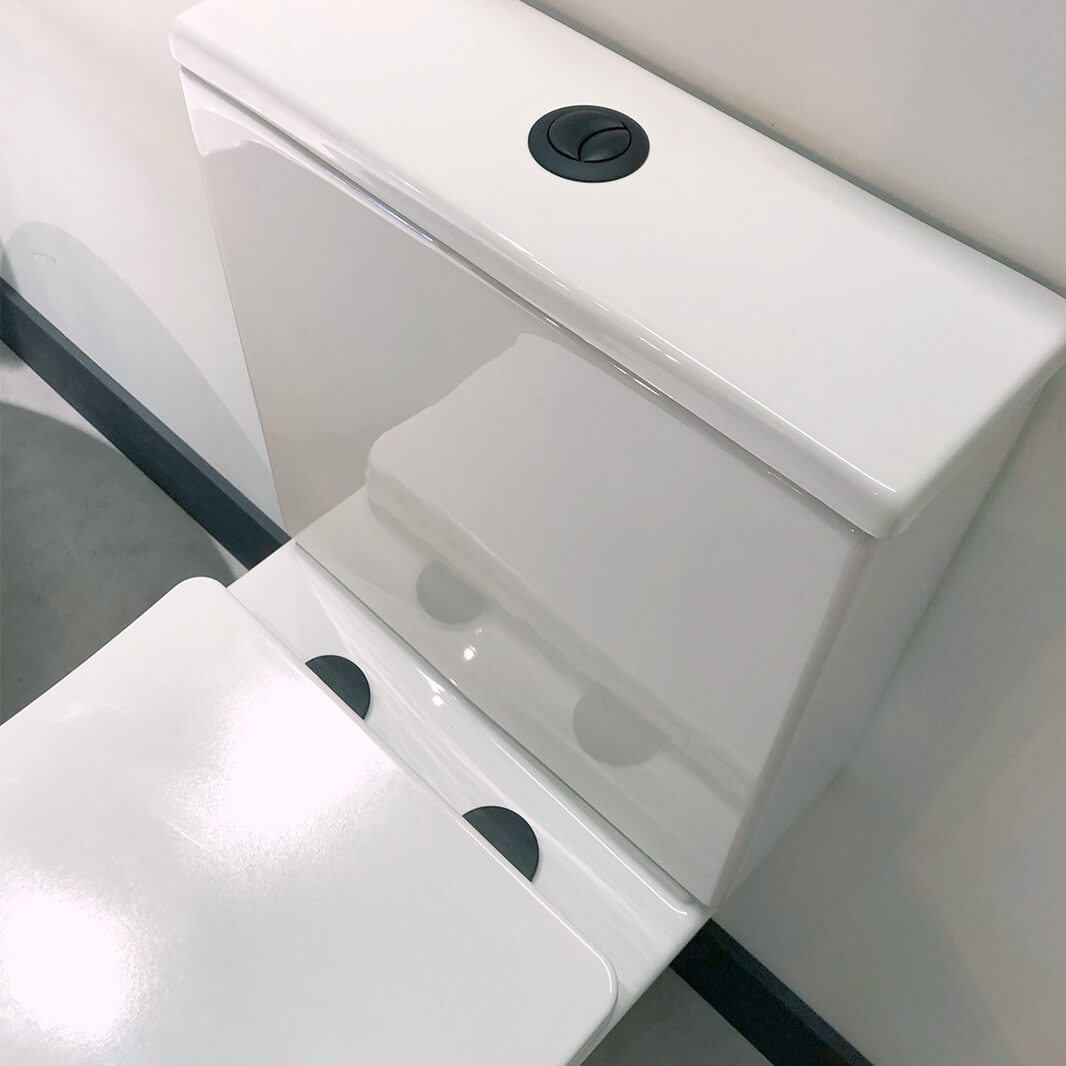 Harbour Serenity Black Dual Flush Button & Toilet Seat Hinge Cover Pack