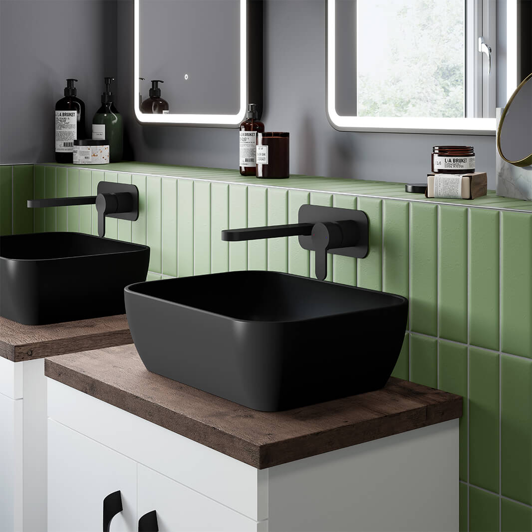 Harbour Soft Square Matt Finish Countertop Basin - 455 x 325mm
