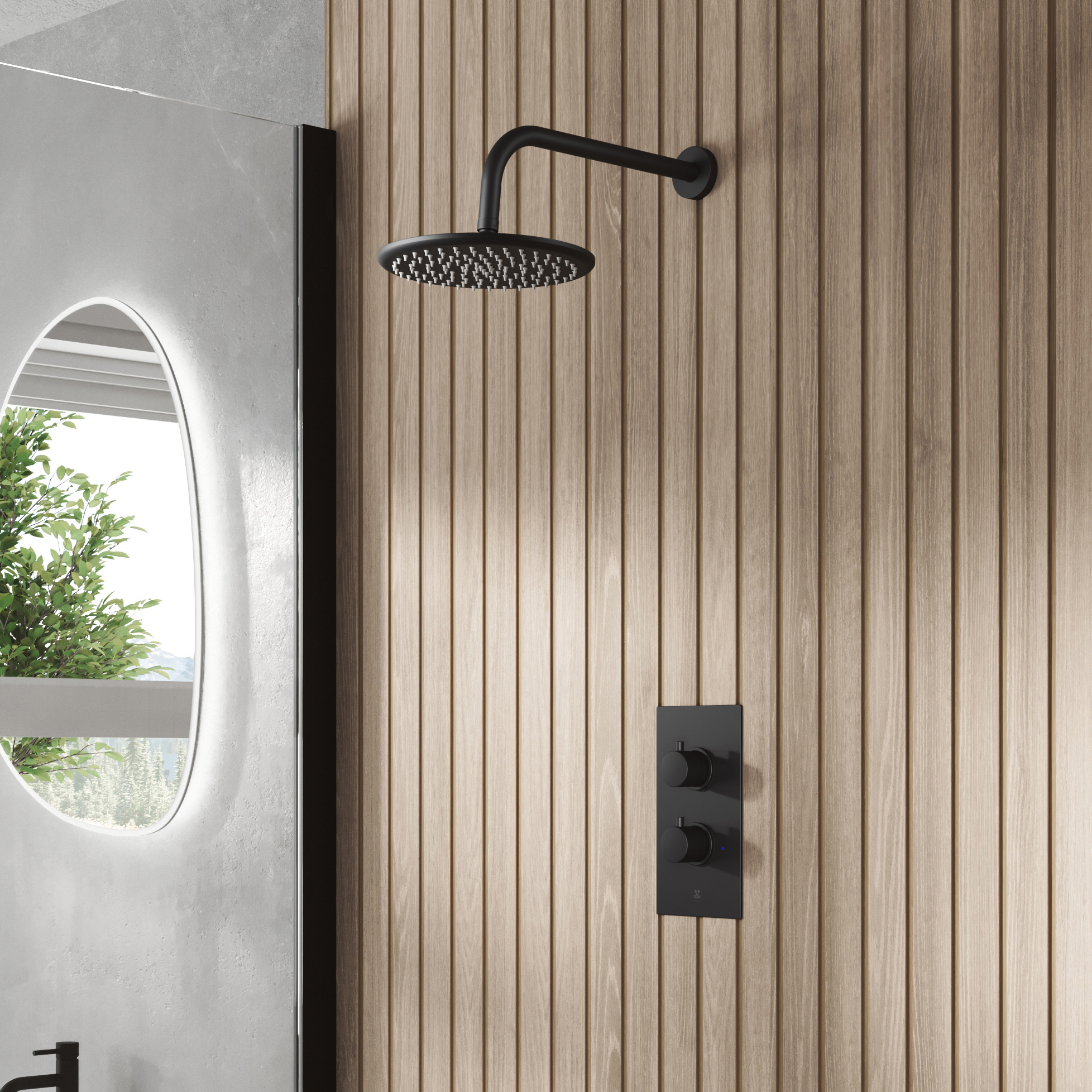 Core 1 Outlet Concealed Shower Valve & Wall Mounted Fixed Shower Head test