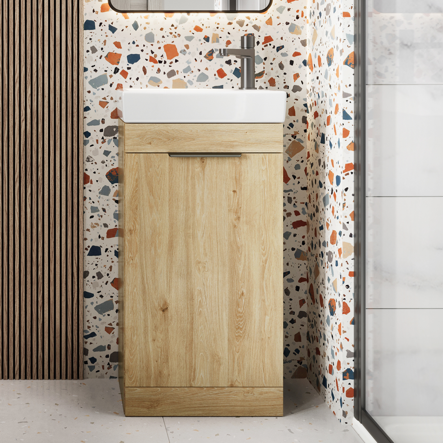 Riley 455mm Cloakroom Floorstanding Vanity Unit & Basin