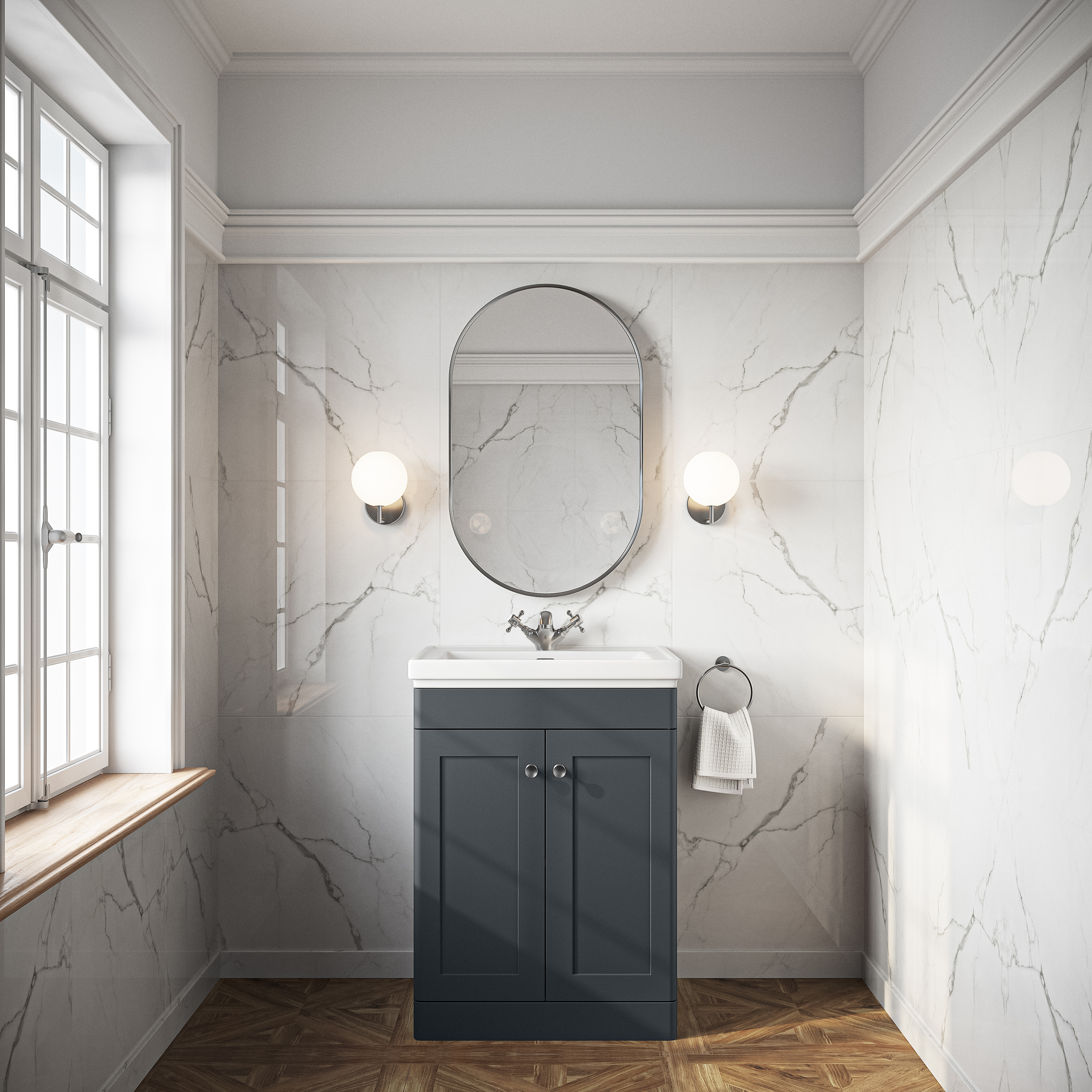 Butler & Rose Ophelia 600mm Floorstanding 2 Door Vanity Unit & Basin