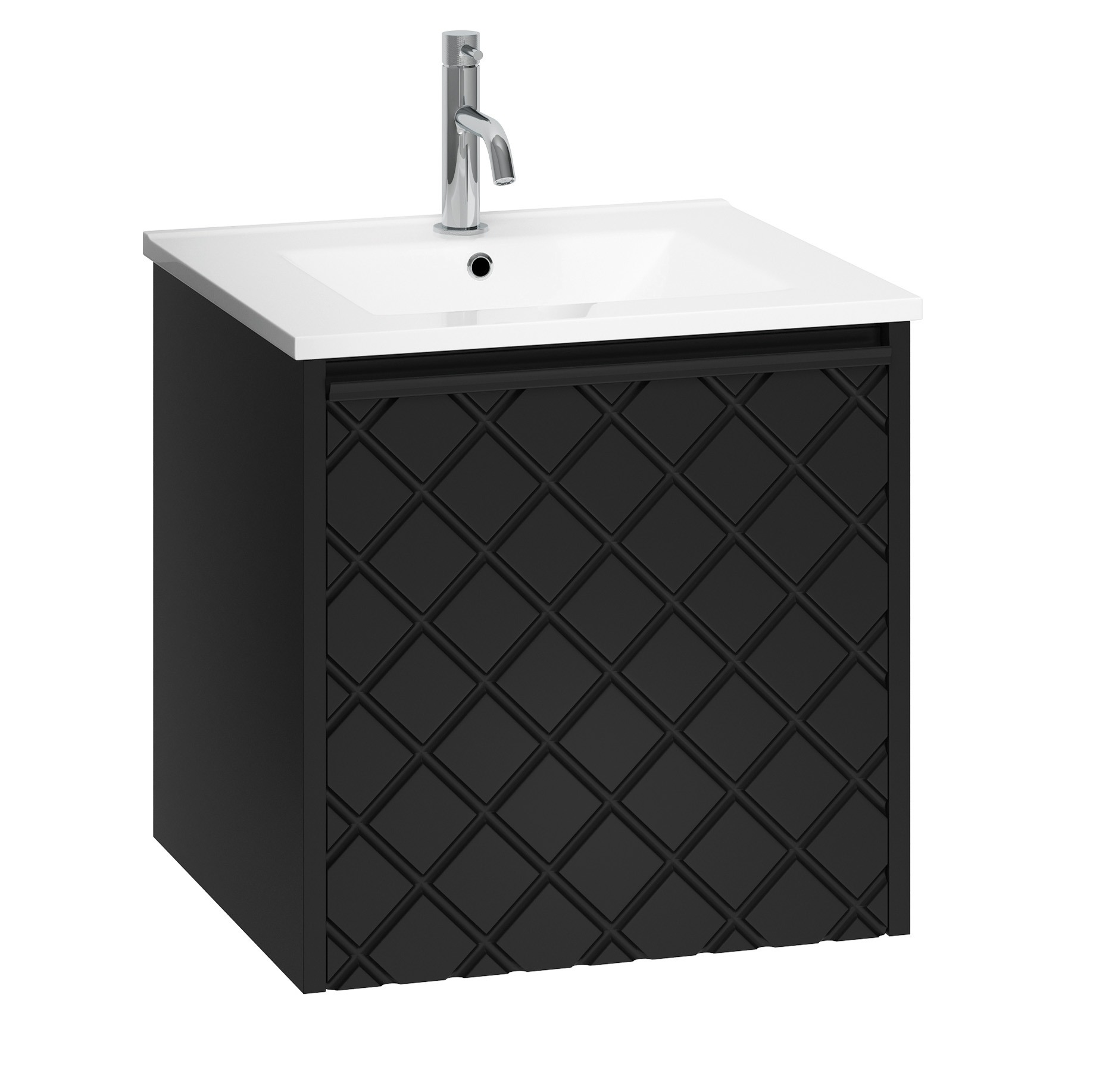 Crosswater Vergo 500mm Wall Hung Single Crosshatch Drawer Vanity Unit & Basin Options