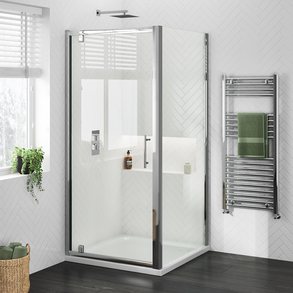 Harbour i6 Easy Clean 6mm Pivot Shower Door & Optional Side Panel