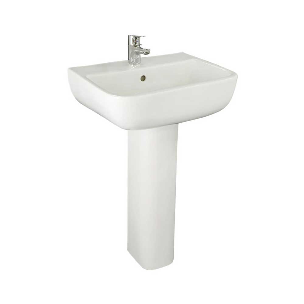 RAK Series 600 1 Tap Hole Basin & Full Pedestal - 520mm