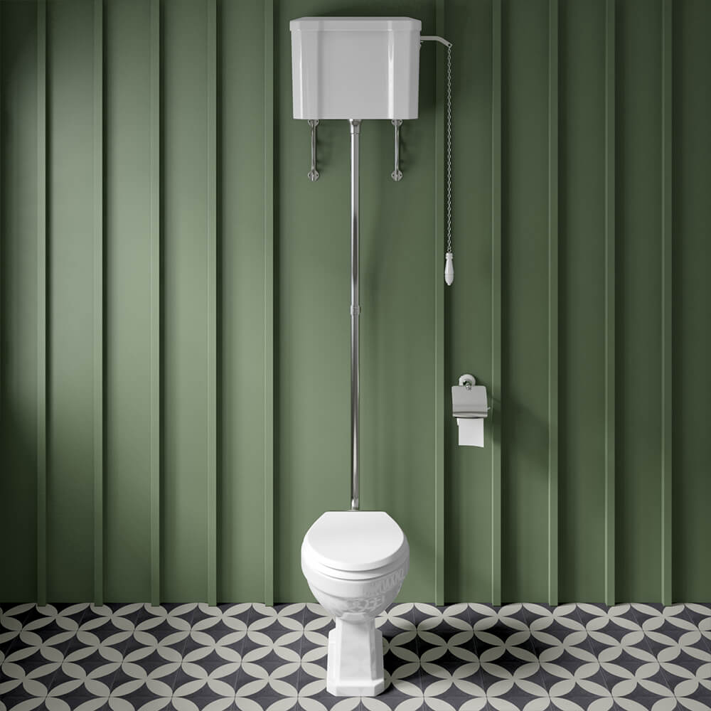 Butler & Rose Catherine High Level Toilet with Pan, Cistern & Flush Pipe Kit