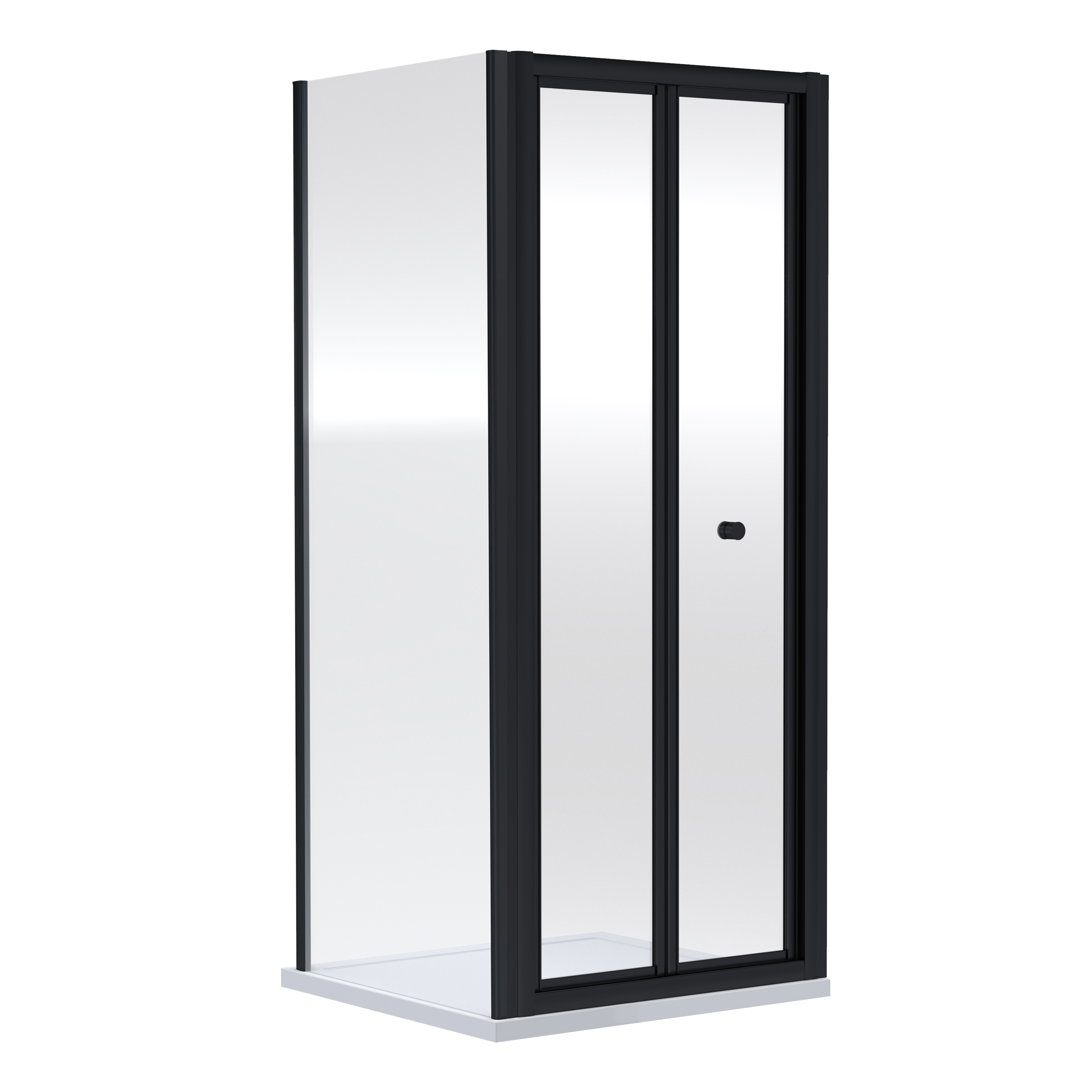 Harbour Primrose 4mm Matt Black Bi-Fold Shower Door & Optional Side Panel