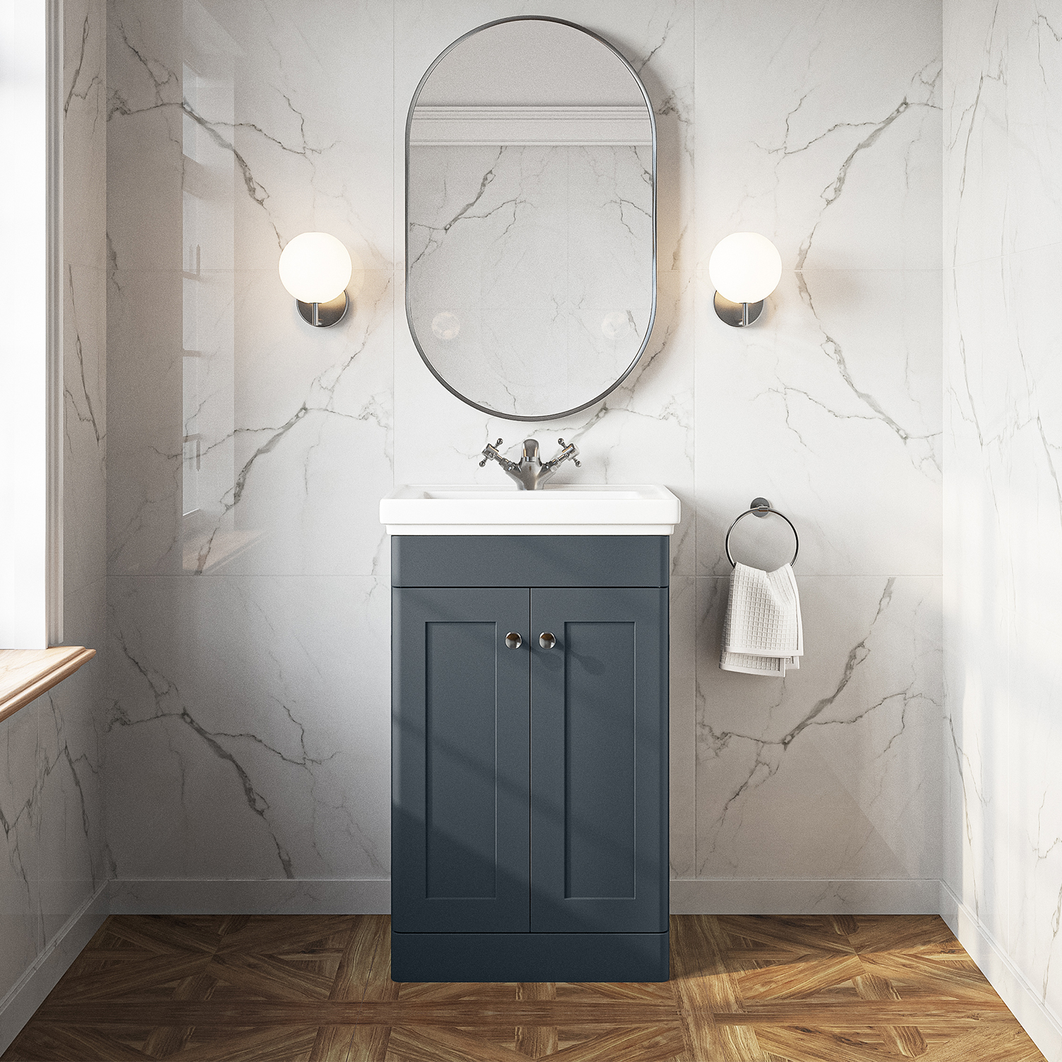 Butler & Rose Ophelia 500mm Floorstanding 2 Door Vanity Unit & Basin