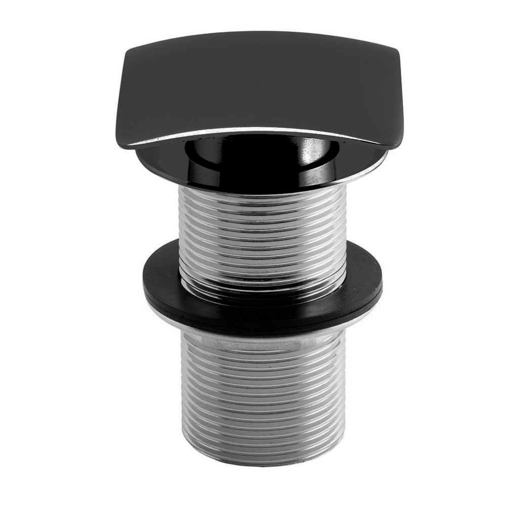 Harbour Status Matt Black Square Dome Clicker Waste - Unslotted