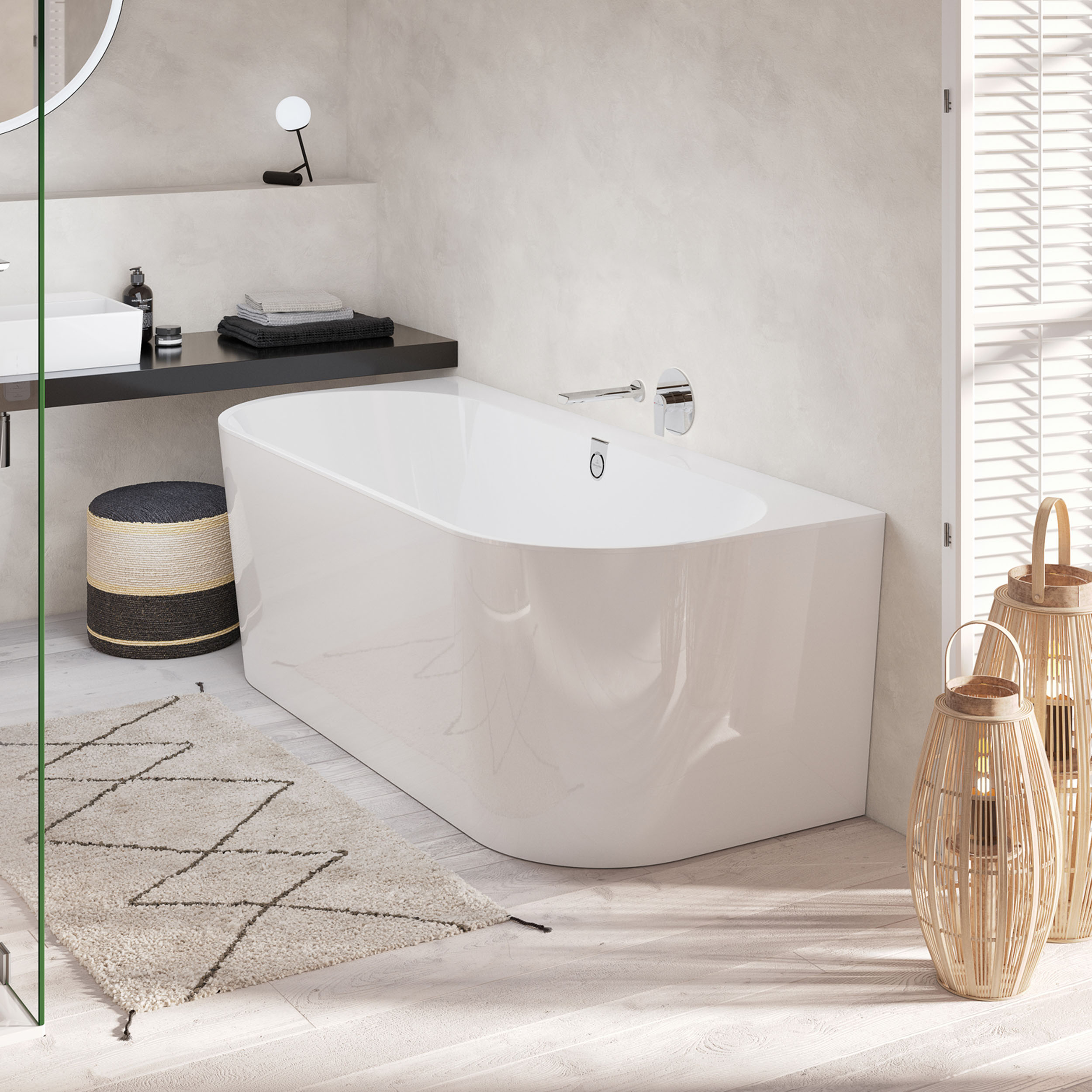 Villeroy & Boch Oberon 2.0 Quaryl Back to Wall Bath - 1800 x 800mm