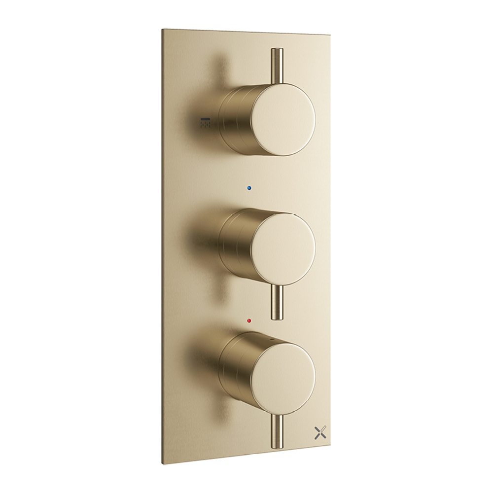 Crosswater MPRO 2 Outlet Concealed Thermostatic Shower Valve (3 Handles)