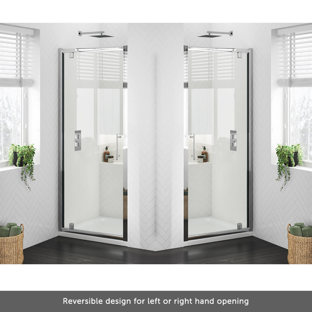Harbour i6 Easy Clean 6mm Pivot Shower Door & Optional Side Panel