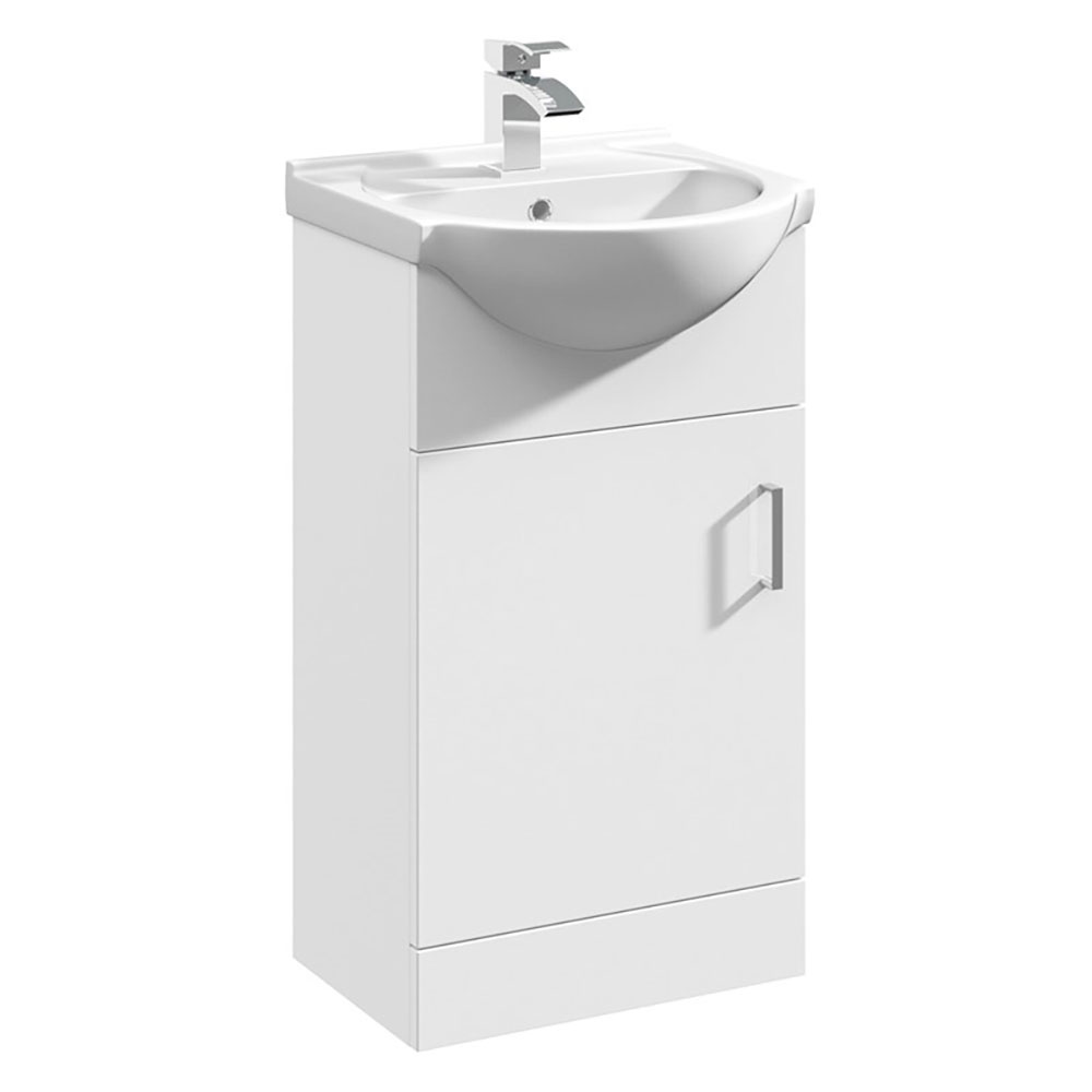 Vellamo Alpine 950mm 1 Door Combination Basin & Toilet Suite - Gloss White