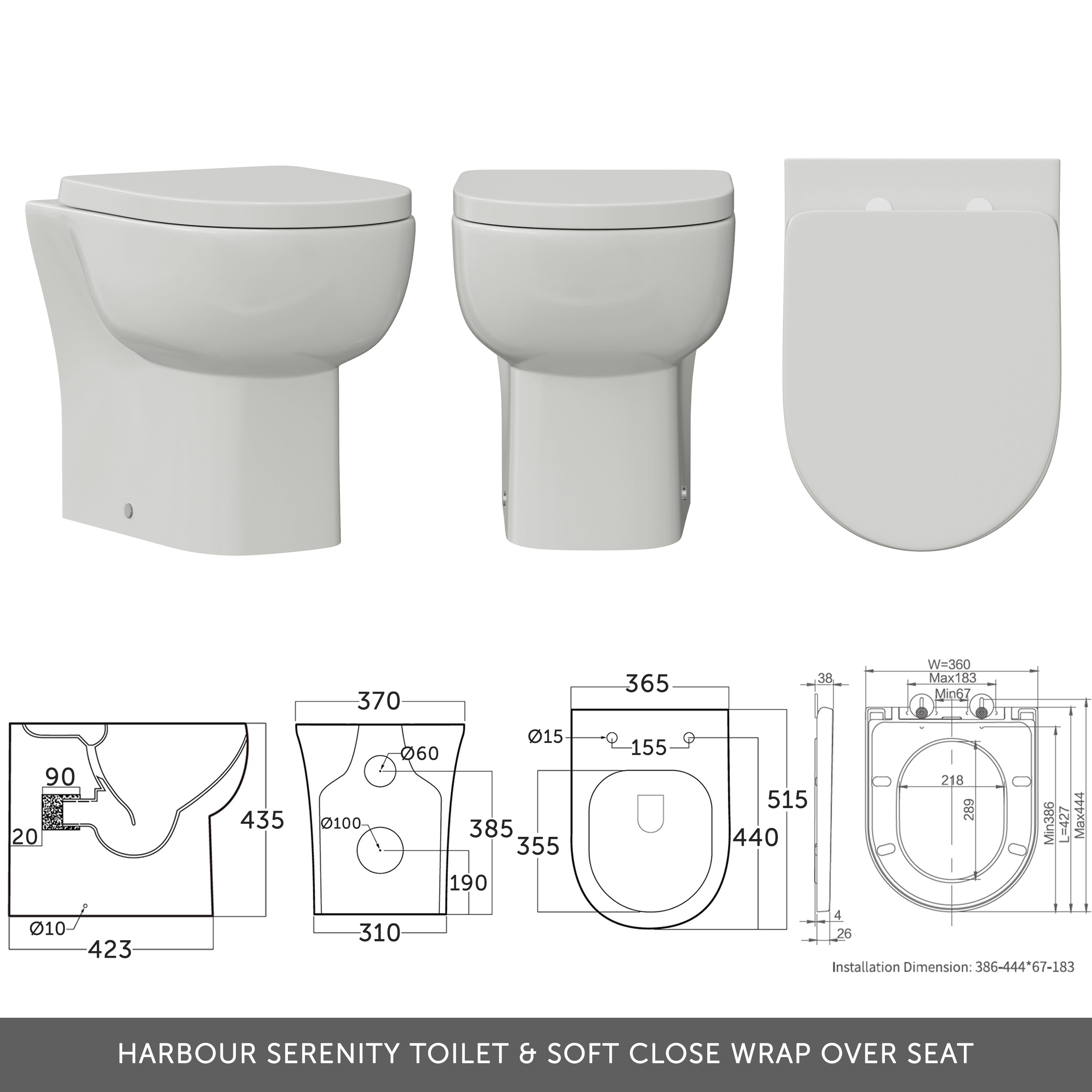 Dylan 1100mm Combination Basin & Toilet Unit - Matt Anthracite