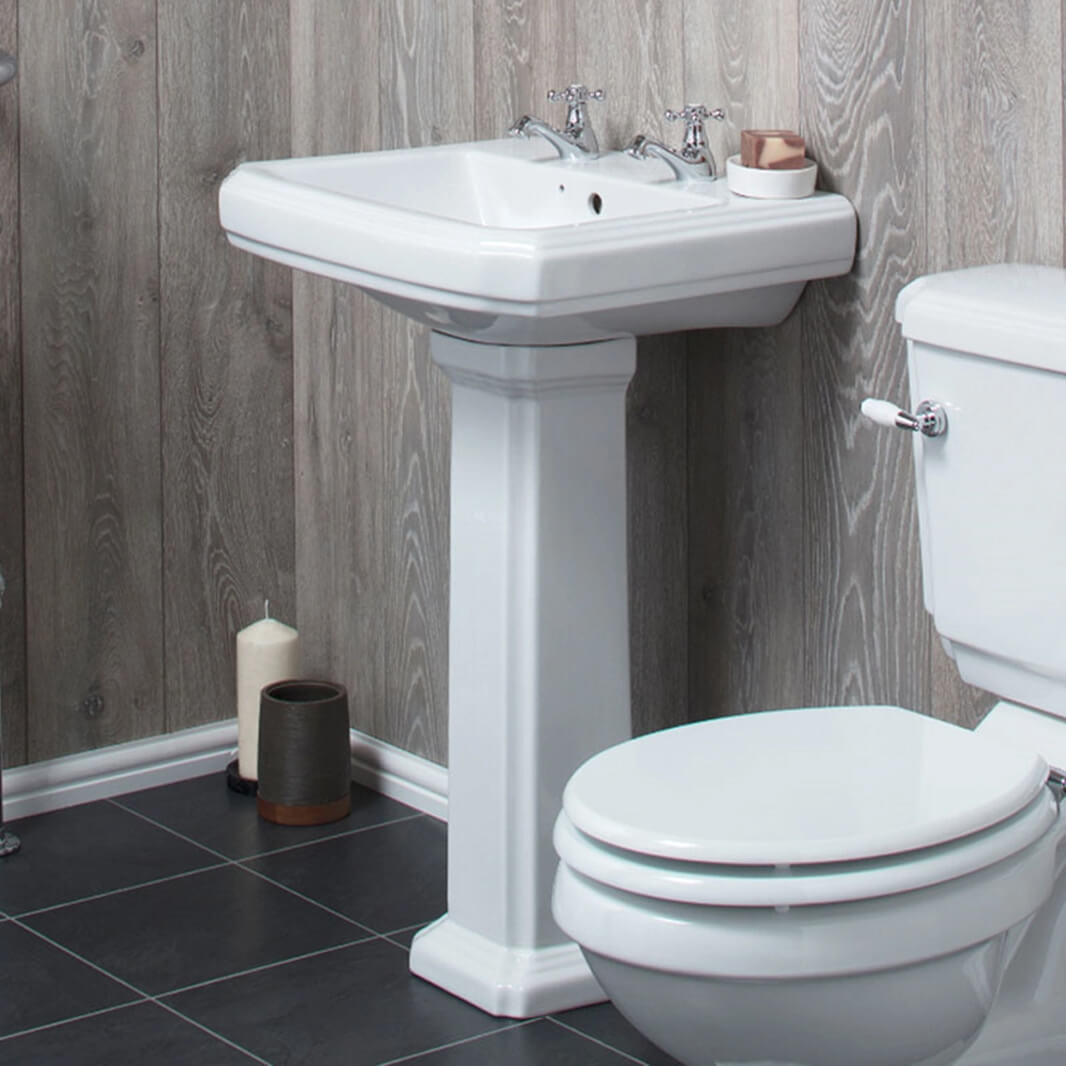 Butler & Rose Darcy 585mm 2 Tap Hole Basin & Full Pedestal