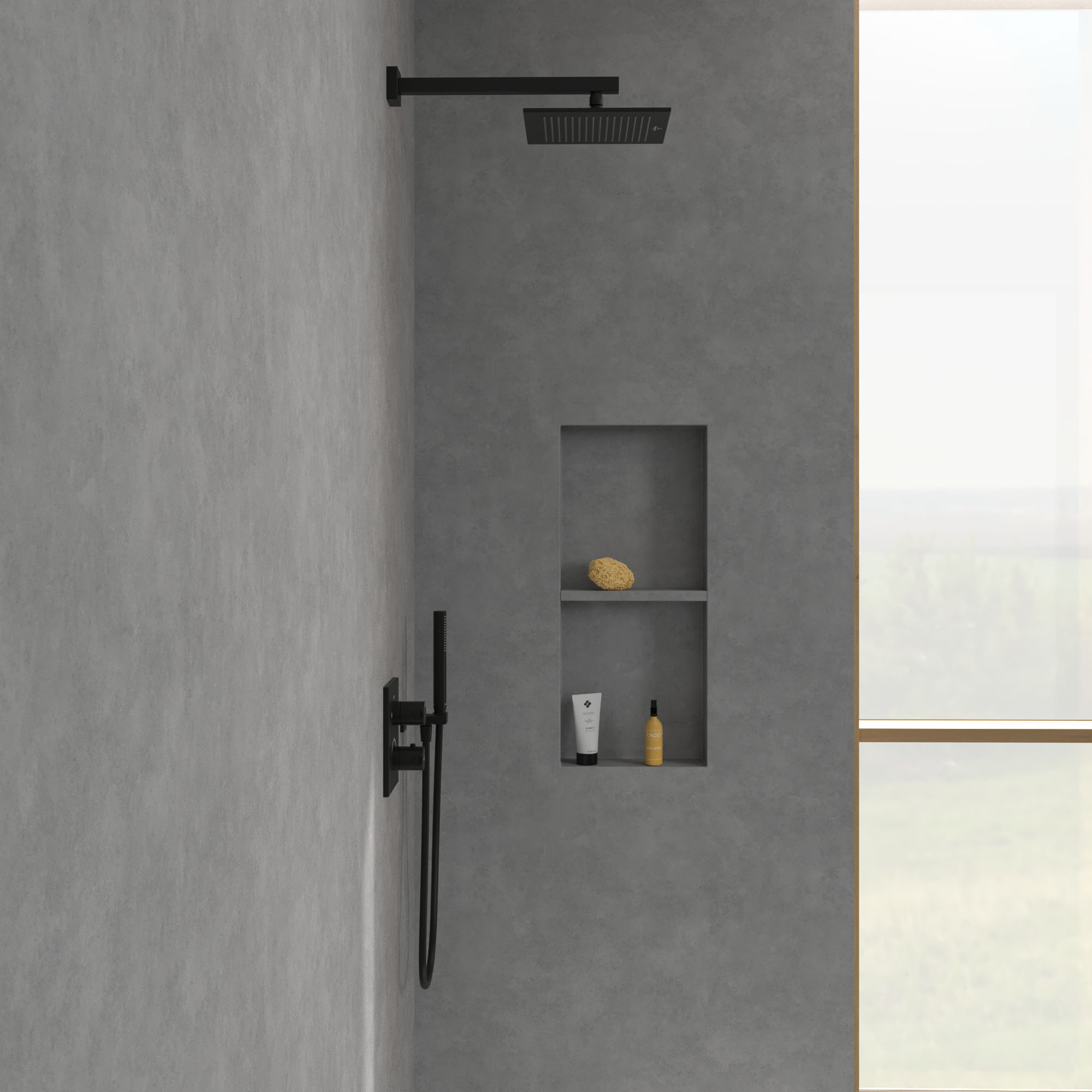 Villeroy & Boch Universal Square Shower Head 250mm - Matt Black