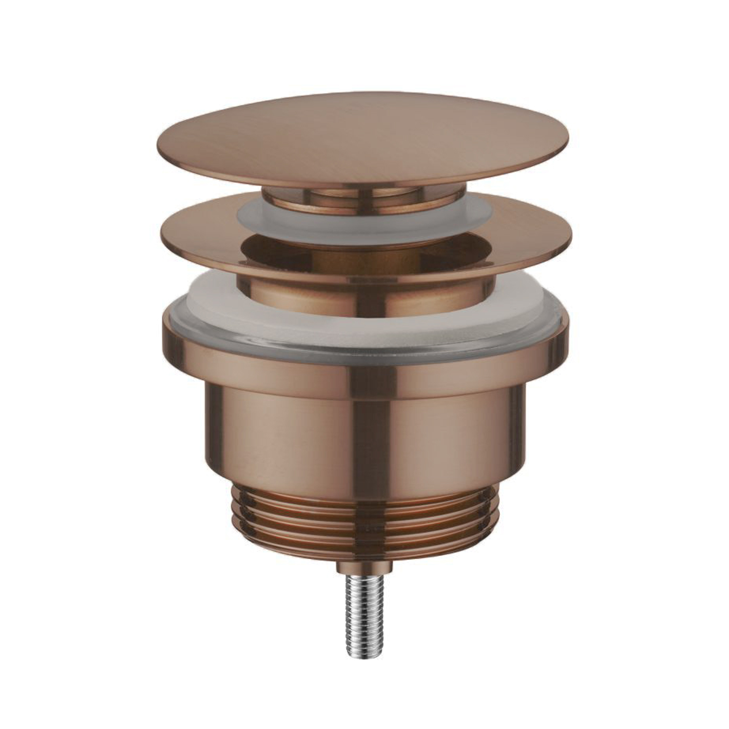 VOS Universal Click Clack Brushed Bronze Basin Waste - For Basins with or Without an Overflow