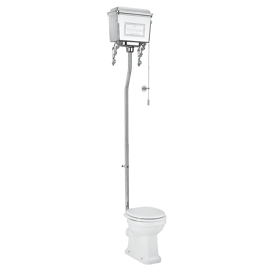 Burlington High Level Toilet with Chrome Cistern (Excluding Seat)