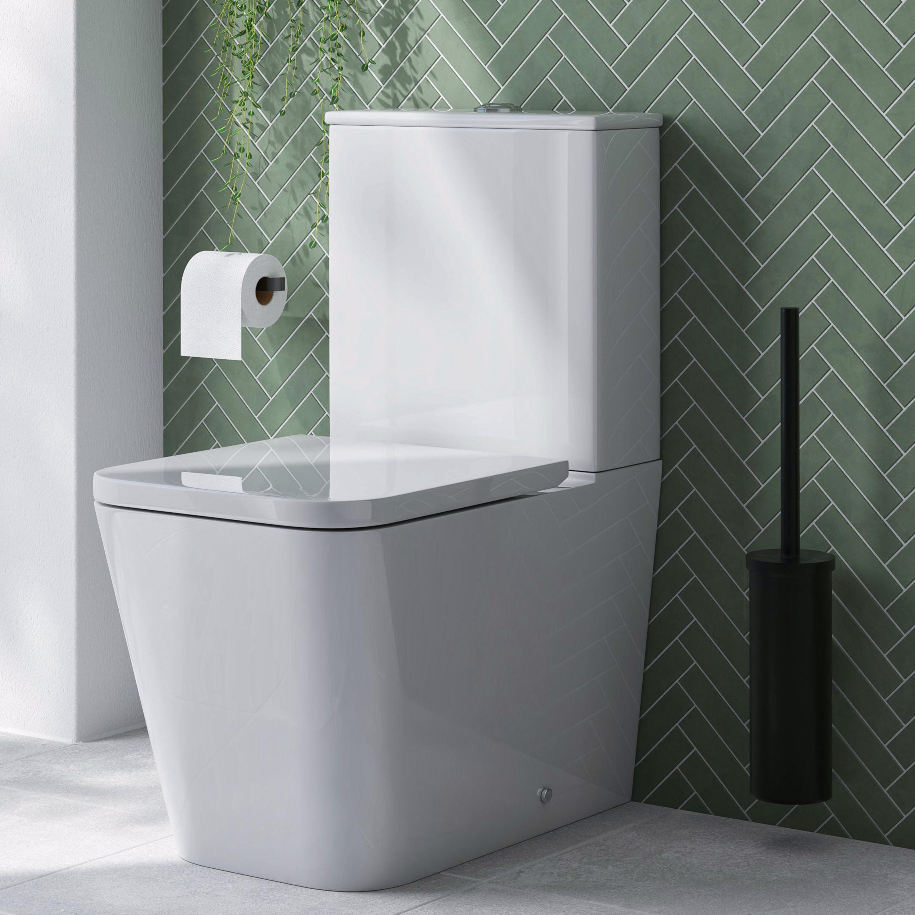 Emily Rimless Fully Back to Wall Close Coupled Toilet & Soft Close Seat