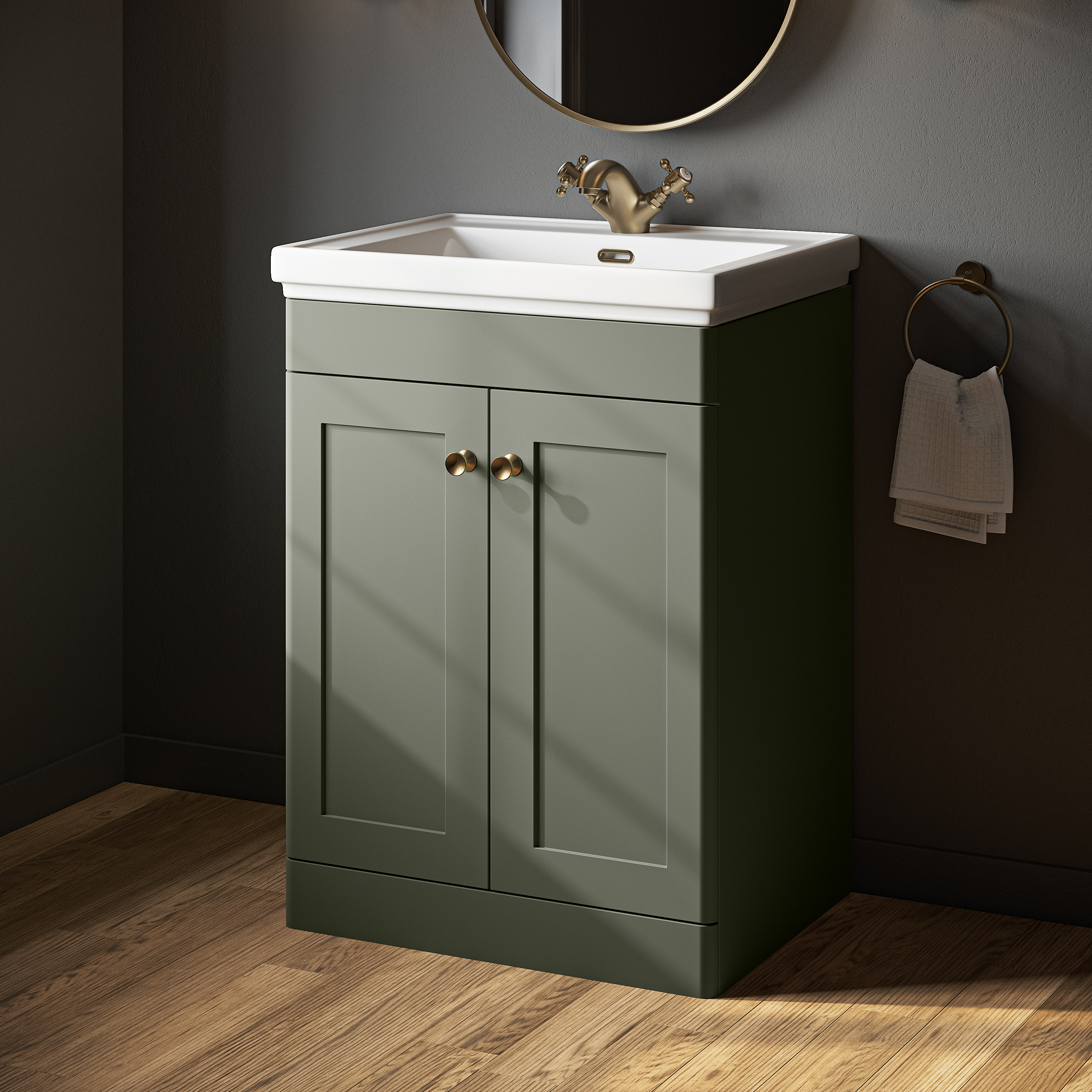 Butler & Rose Ophelia 600mm Floorstanding 2 Door Vanity Unit & Basin