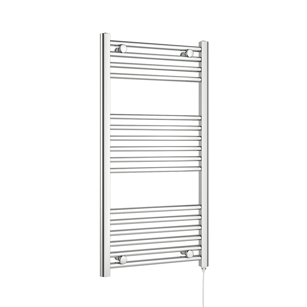 Brenton Apollo Electric Straight Chrome Heated Towel Rail - 22mm - 1000 x 500mm