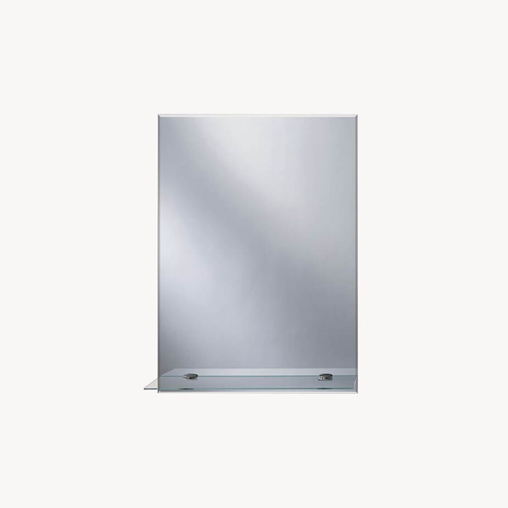 Origins Living Straight Edge Bathroom Mirror with Glass Shelf - 500 x 550mm & 700 x 500mm