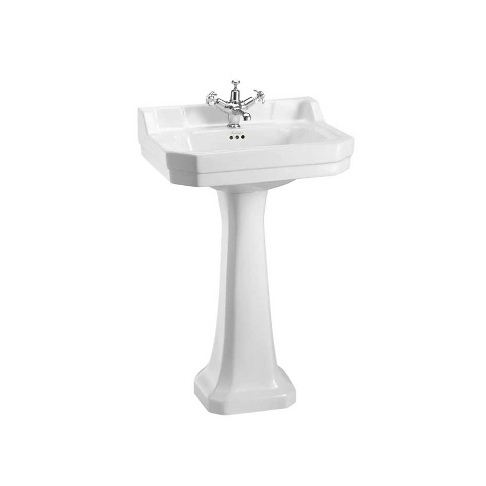 Burlington Edwardian 61cm Rectangular Basin with Pedestal