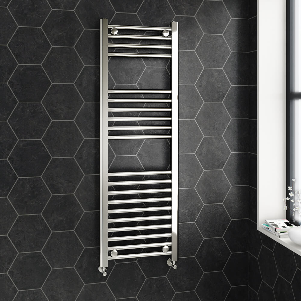 Brenton Chrome Straight Heated Towel 22mm Rail Radiator