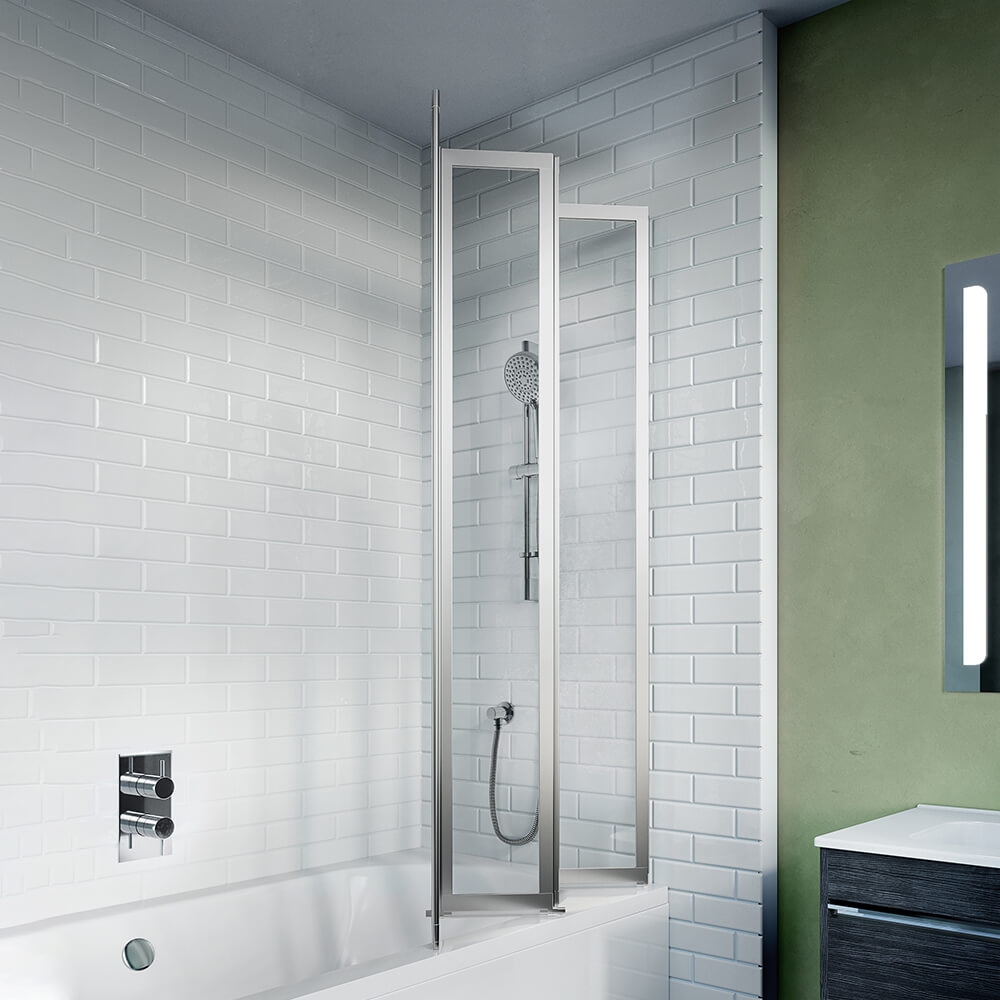 Crosswater Kai 6 Easy Clean Four Panel Fully Folding Bath Screen - 1502 x 805mm
