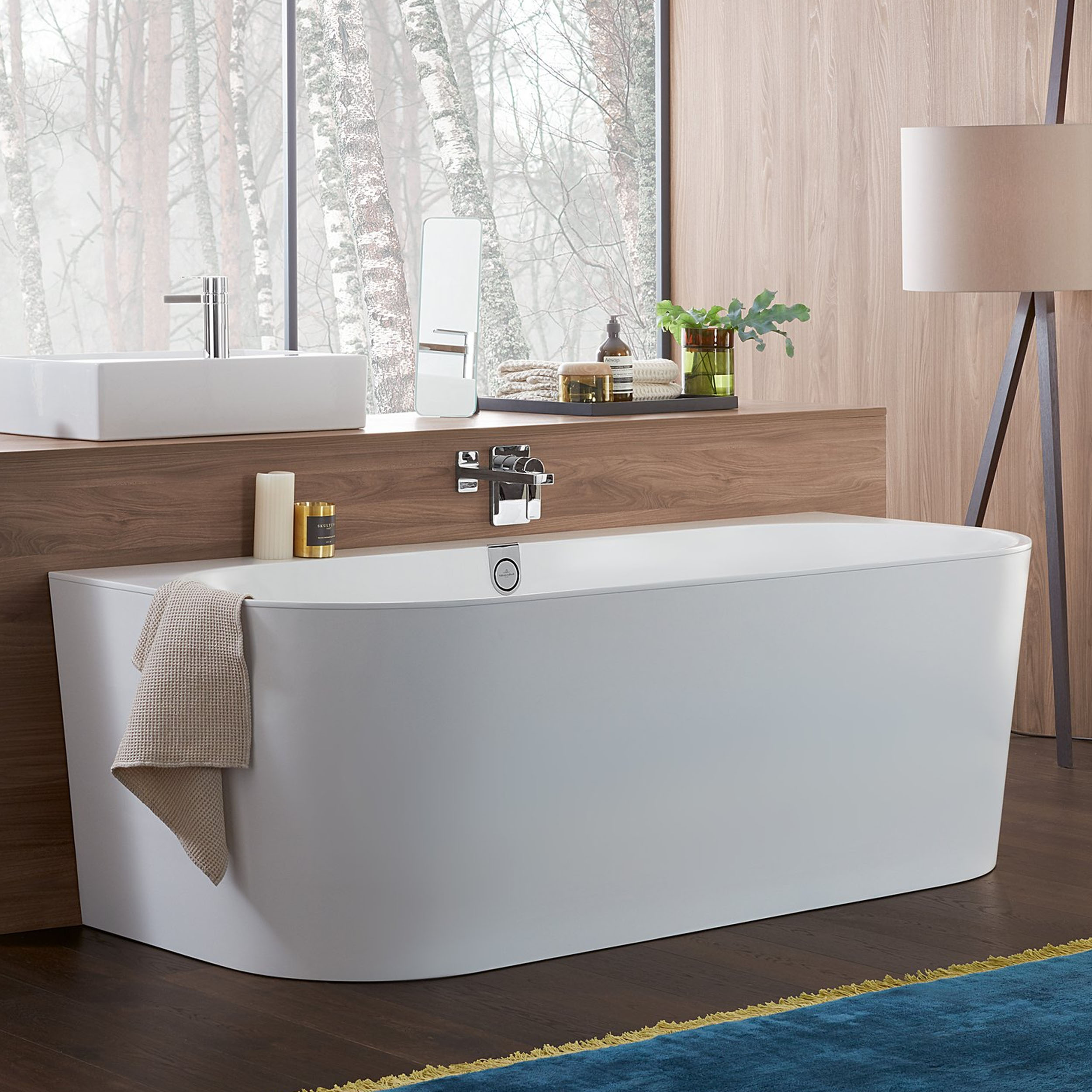 Villeroy & Boch Oberon 2.0 Quaryl Back to Wall Bath - 1800 x 800mm