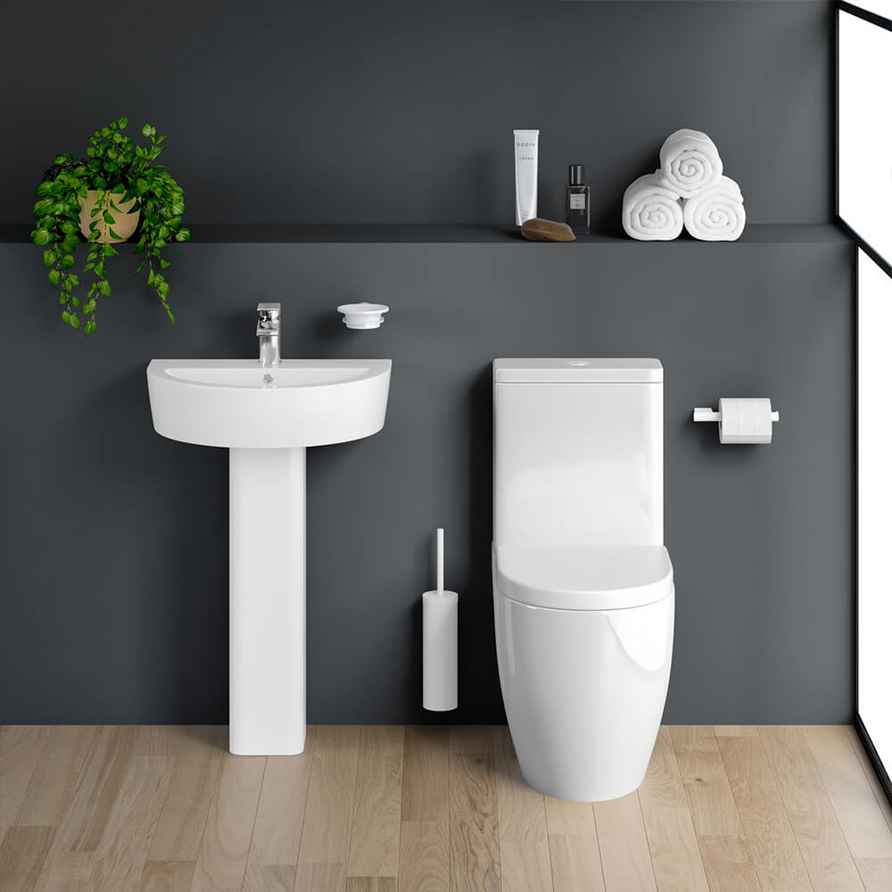 Harbour Clear Modern Close Coupled Toilet & Soft Close Seat