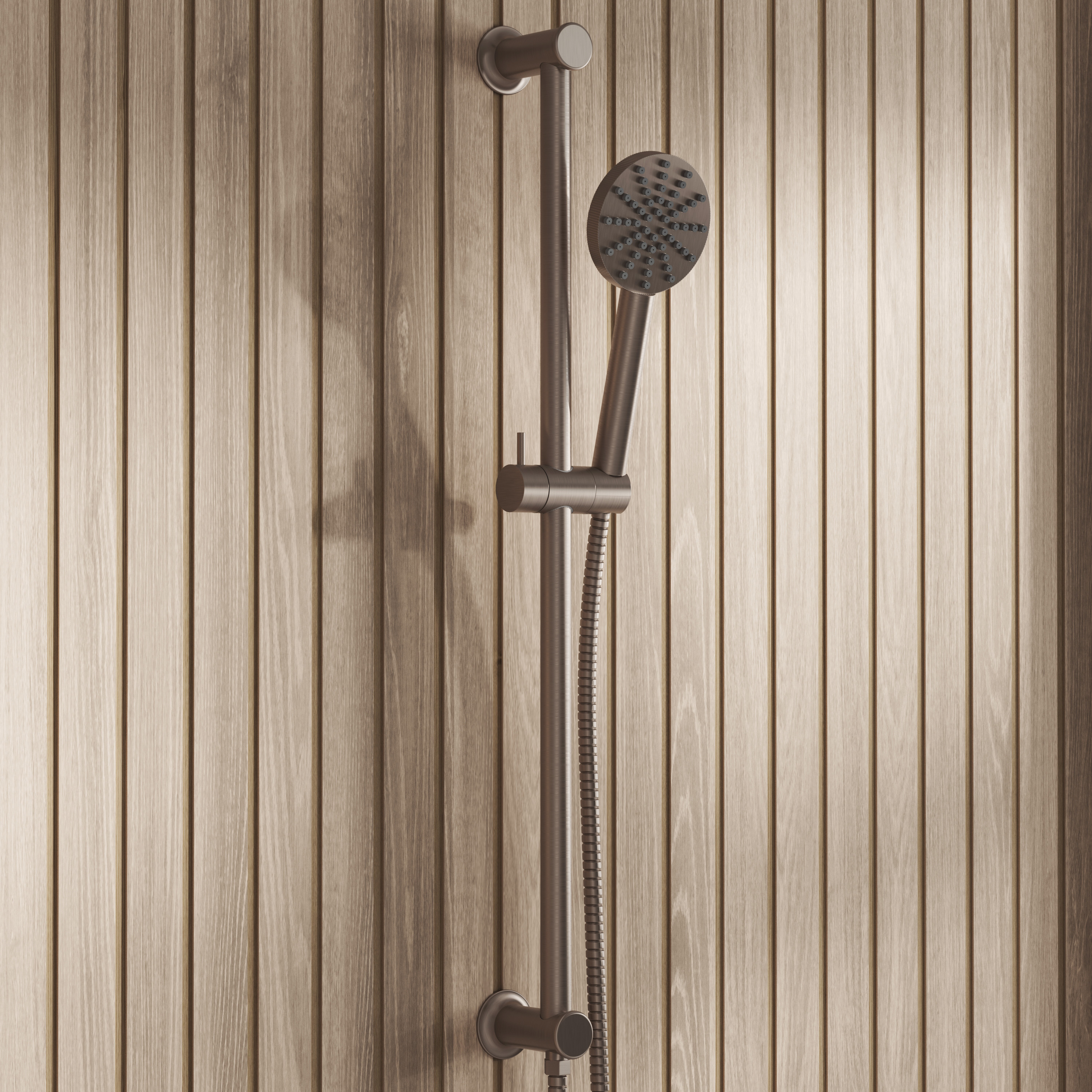 Core Fluted Slide Rail Shower Kit, Handset & Hose with Integrated Elbow