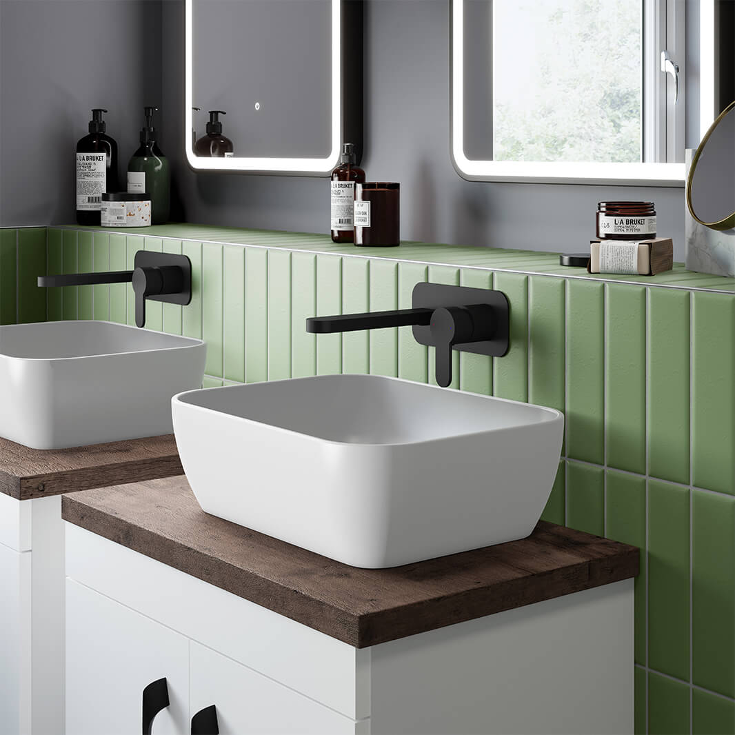 Harbour Soft Square Matt Finish Countertop Basin - 455 x 325mm